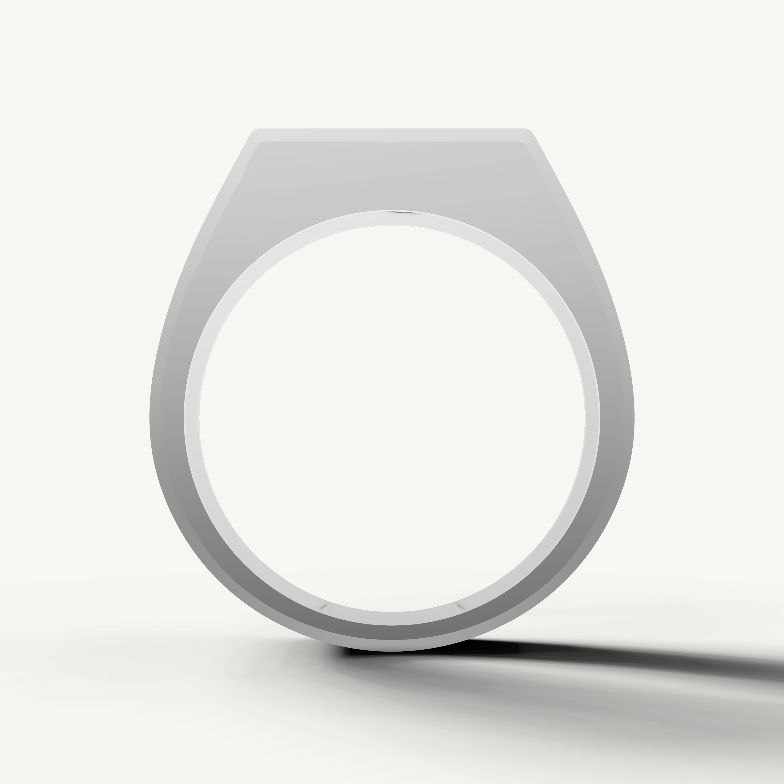 Contemporary white gold wedding band for men with bold solitaire diamond and side diamond accents by Raul Diamonds