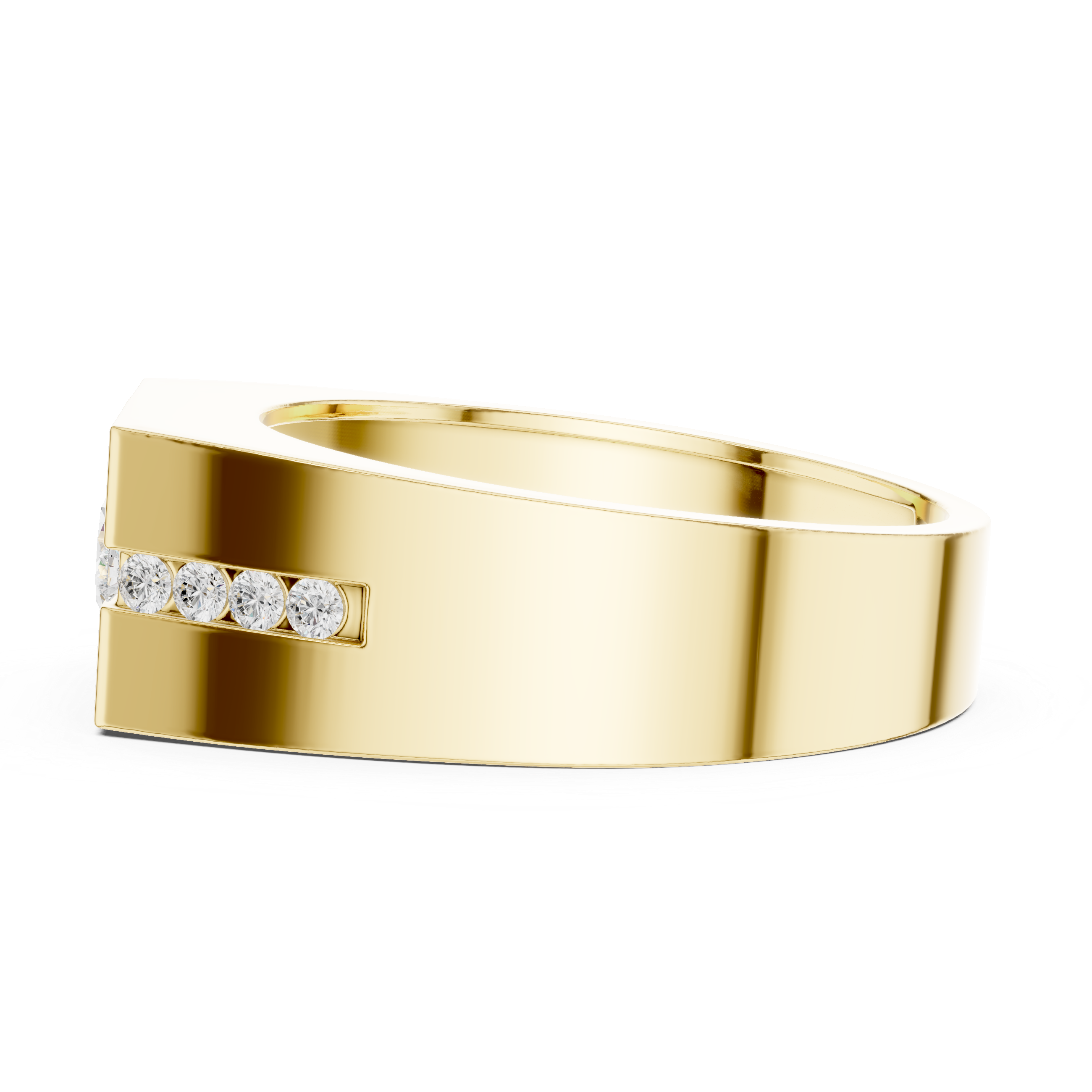 Men’s Lab-Grown Diamond Geometric Signet Ring in 14K Gold