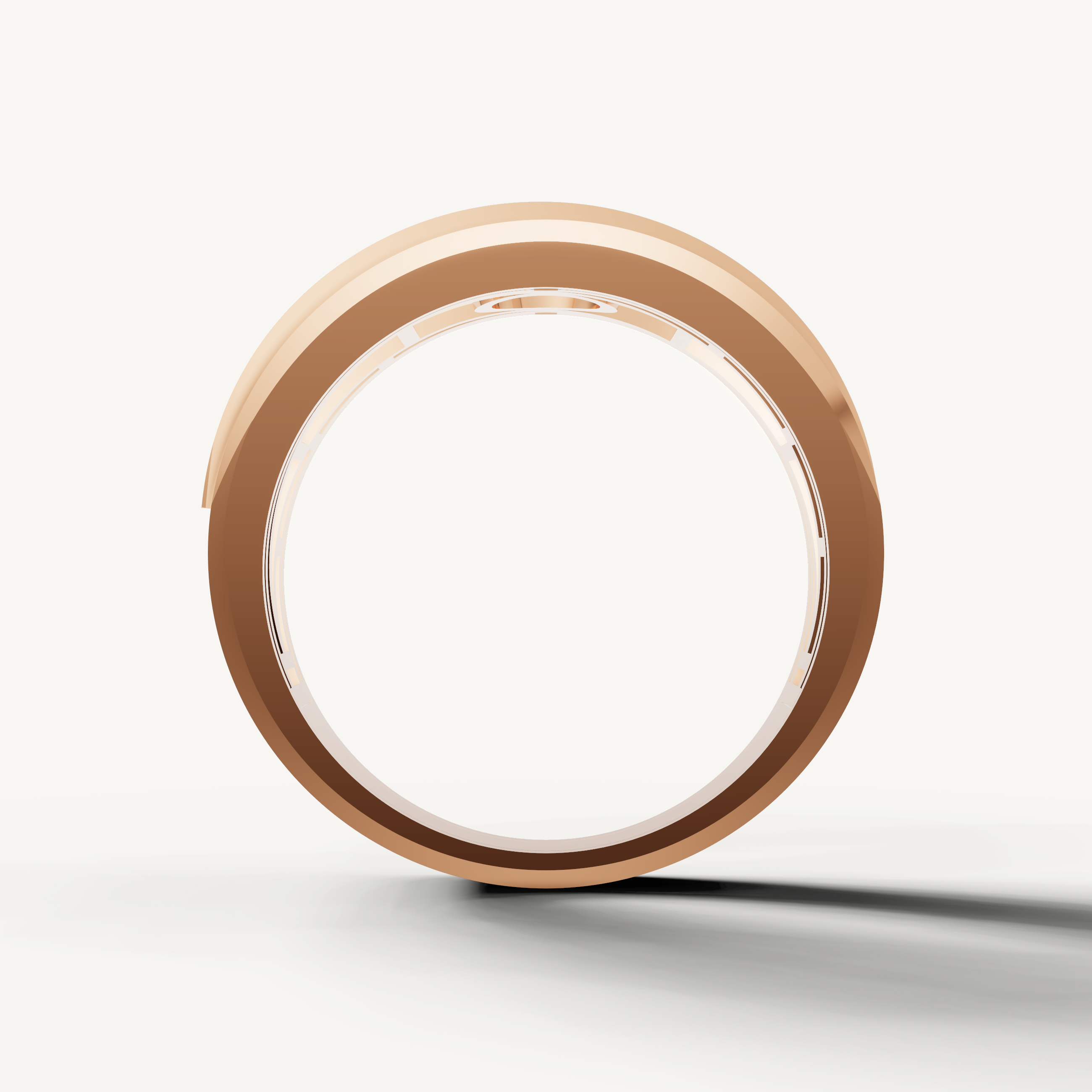 Luxury rose gold diamond band for men with sparkling round stones and refined modern design by Raul Diamonds
