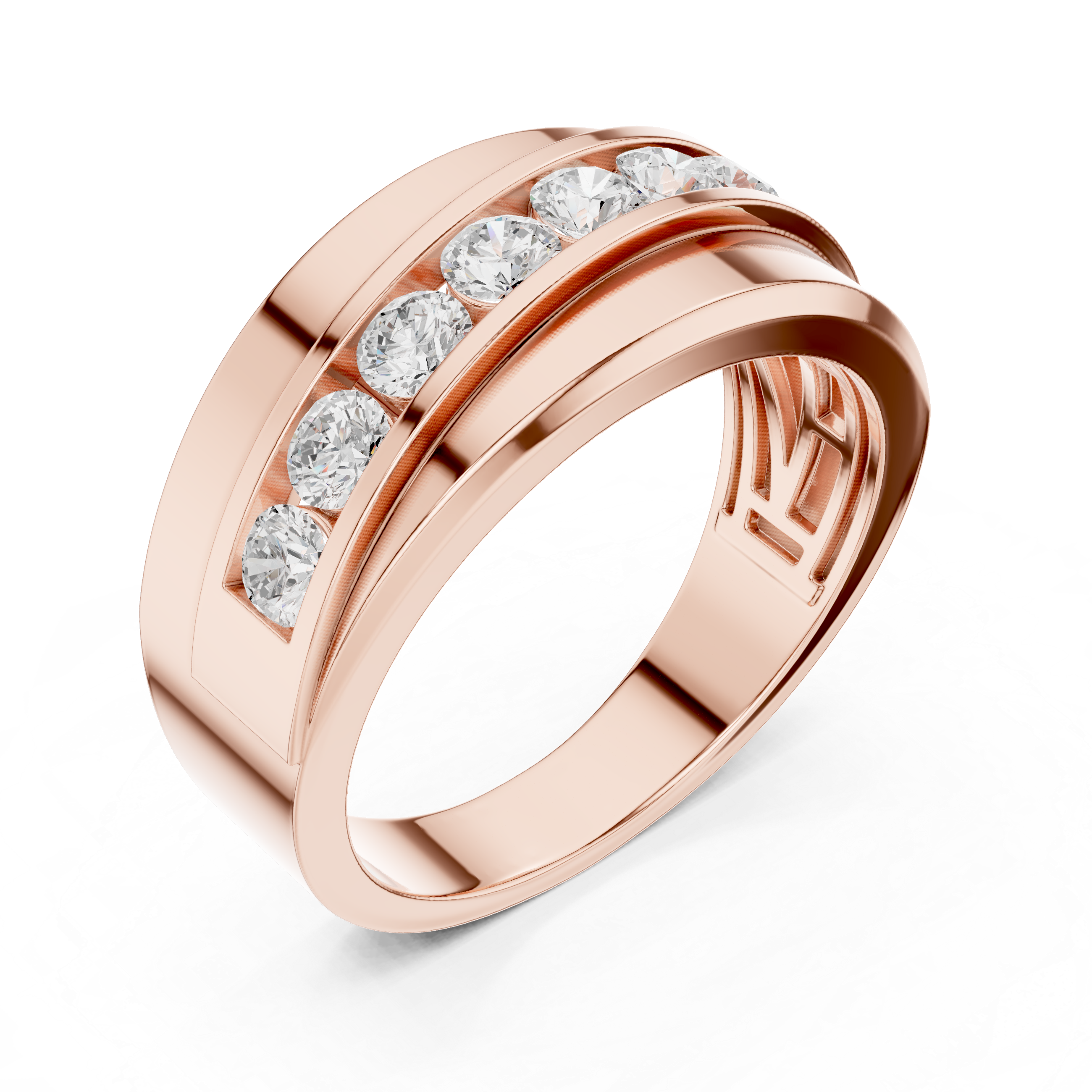 Lab-Grown Diamond Channel Wedding Ring for Men