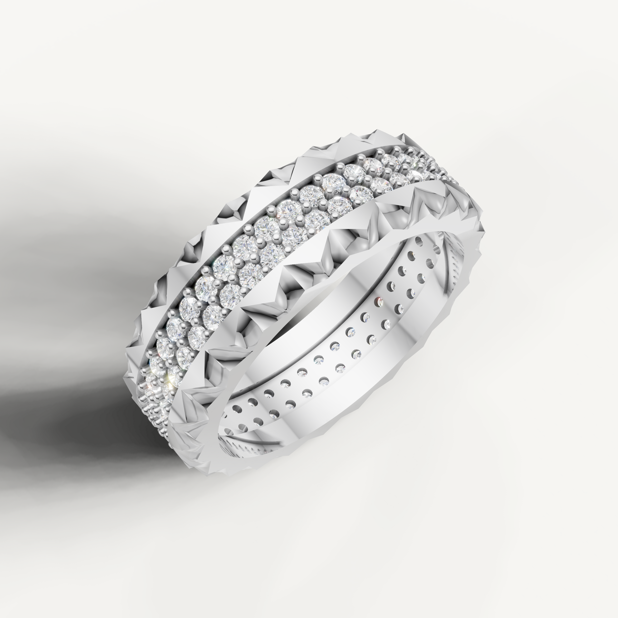 Elegant white gold wedding ring by Raul Diamonds with brilliant round diamonds