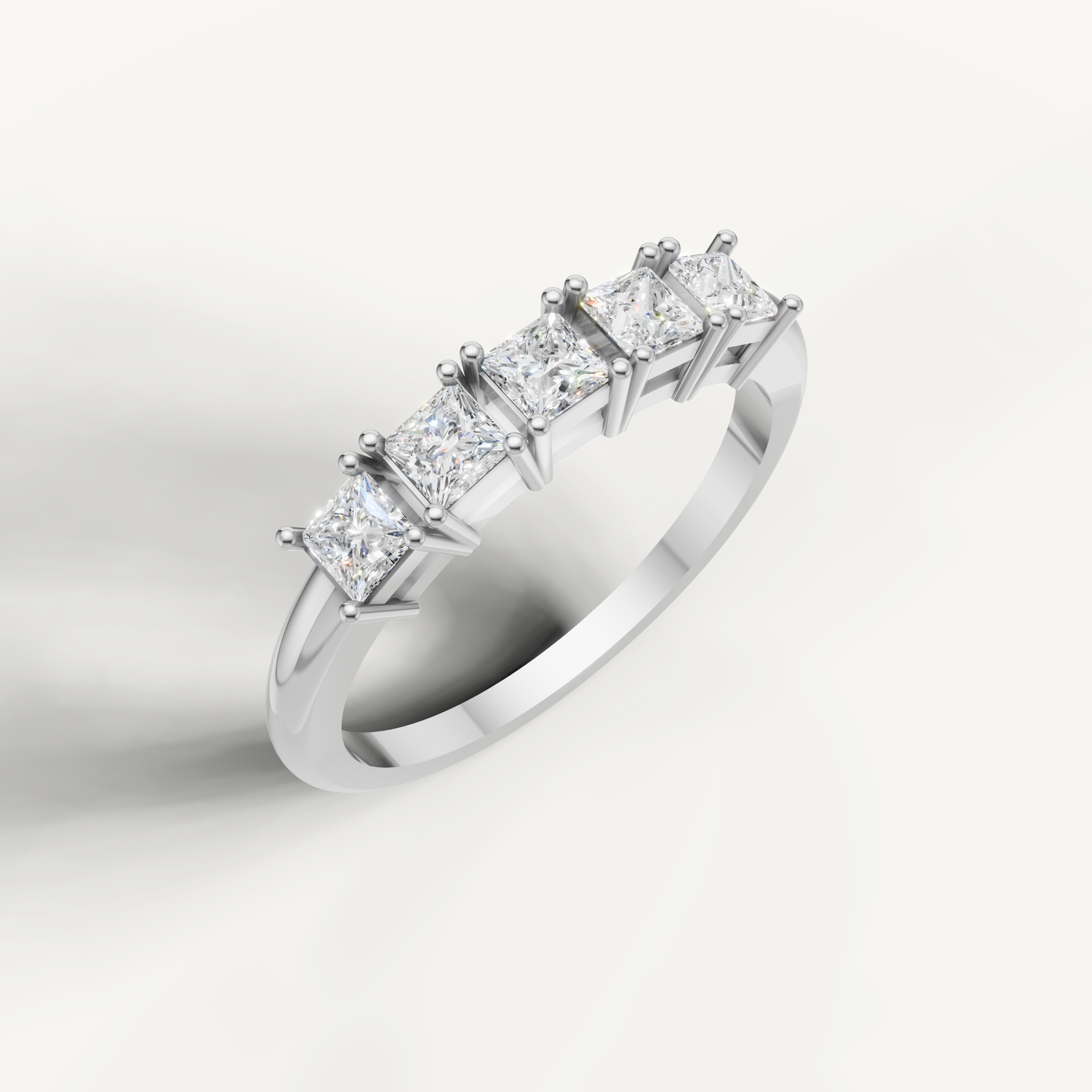 Elegant white gold princess diamond ring by Raul Diamonds for weddings and anniversaries