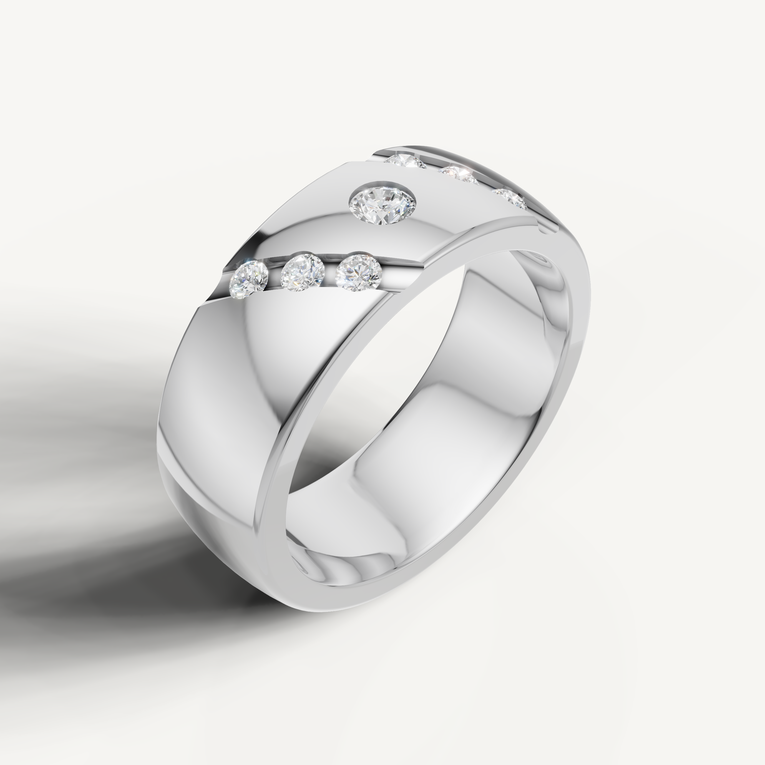 Elegant white gold wedding ring by Raul Diamonds with round brilliant diamonds