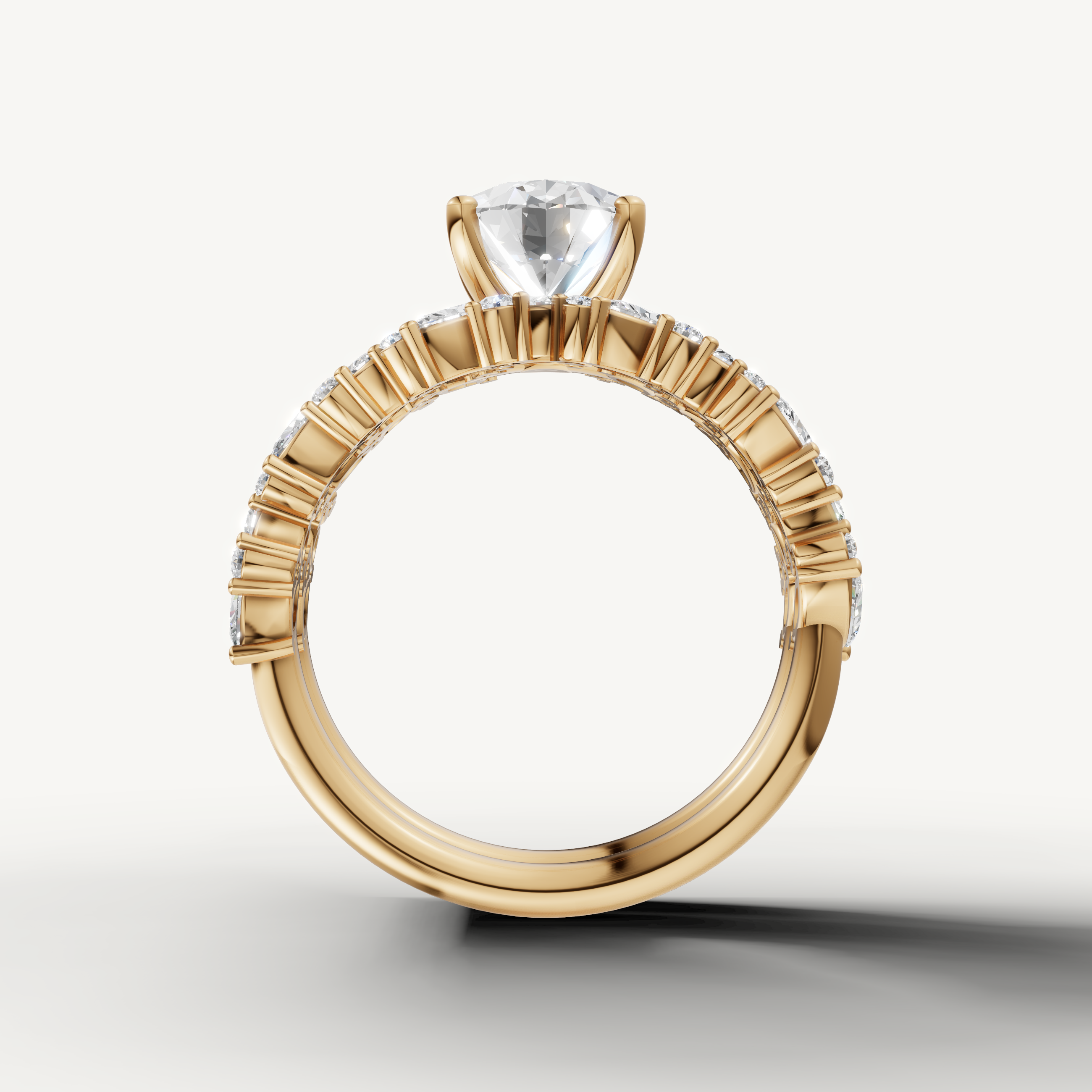 Elegant Oval Diamond Bridal Set Ring with Floral Pavé Halo Yellow Gold