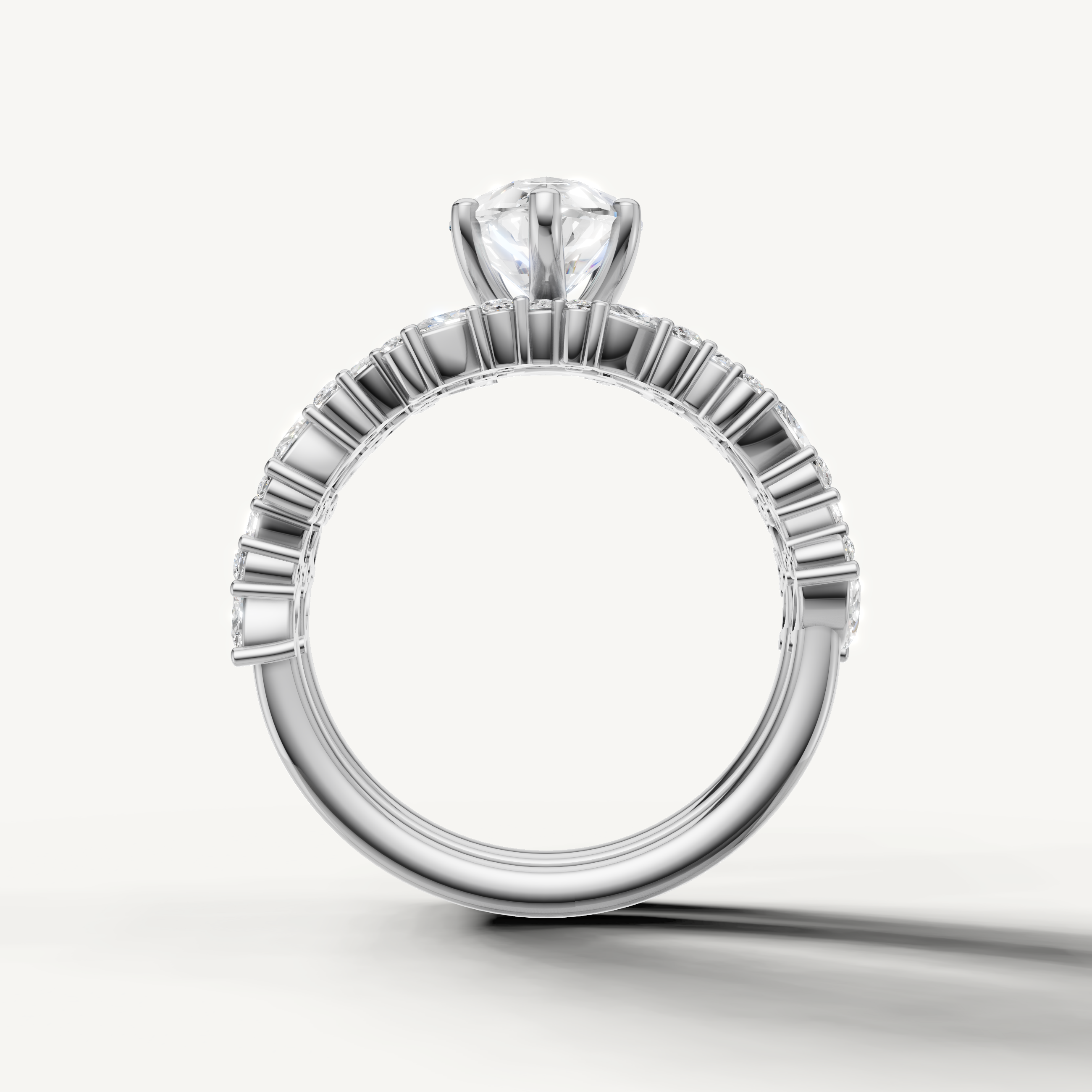 Modern Pear Halo Bridal Set Ring with Diamond Accent Band White Gold