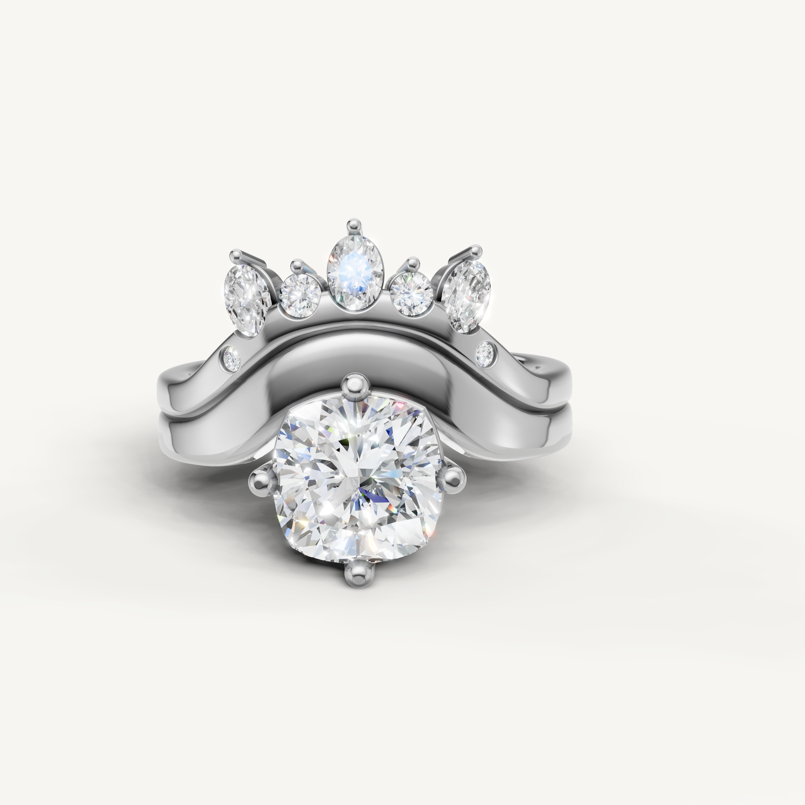 Raul Diamonds Cushion Cut Lab Grown Diamond Bridal Set in 14K White Gold