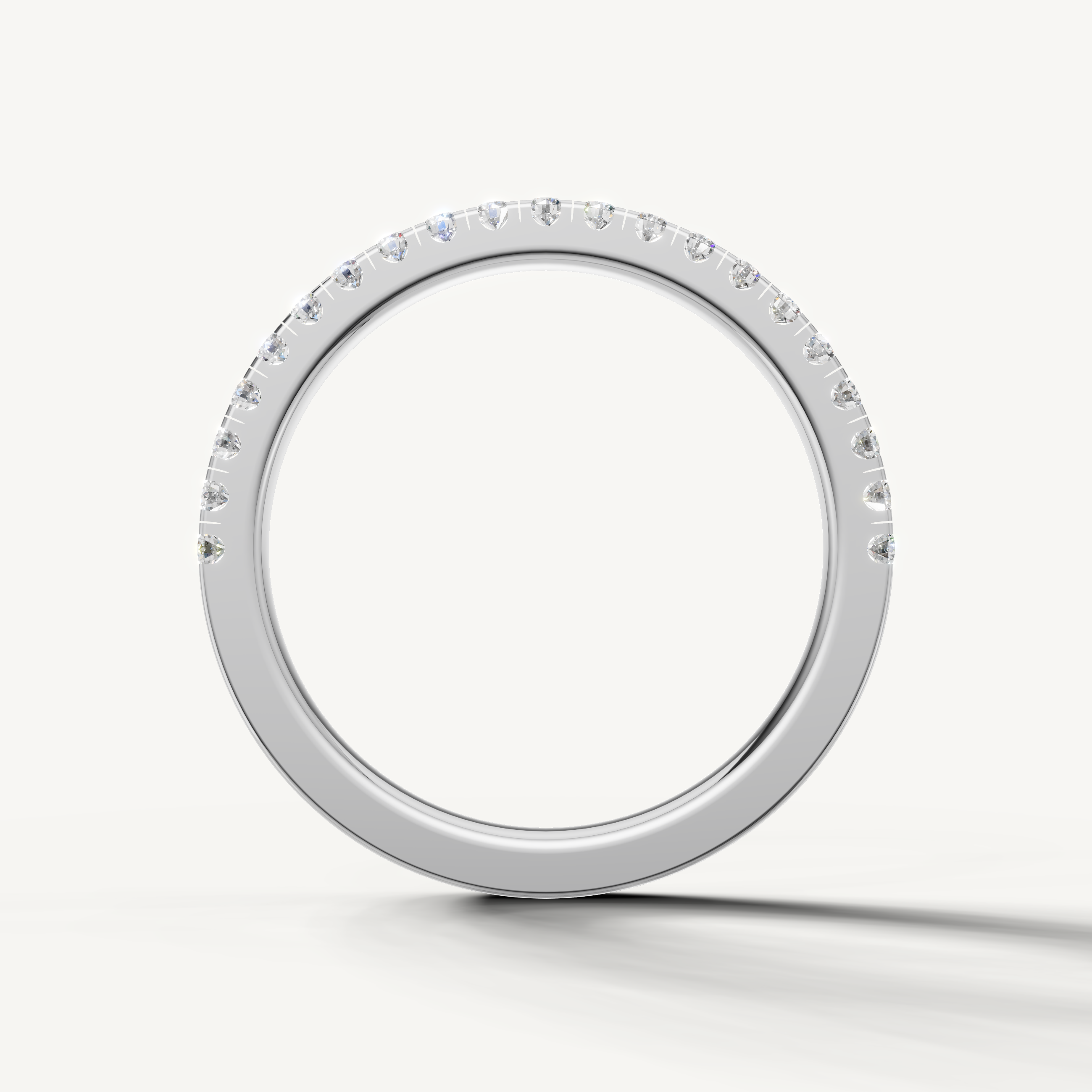 Classic white gold pave diamond anniversary ring for women Raul Diamonds