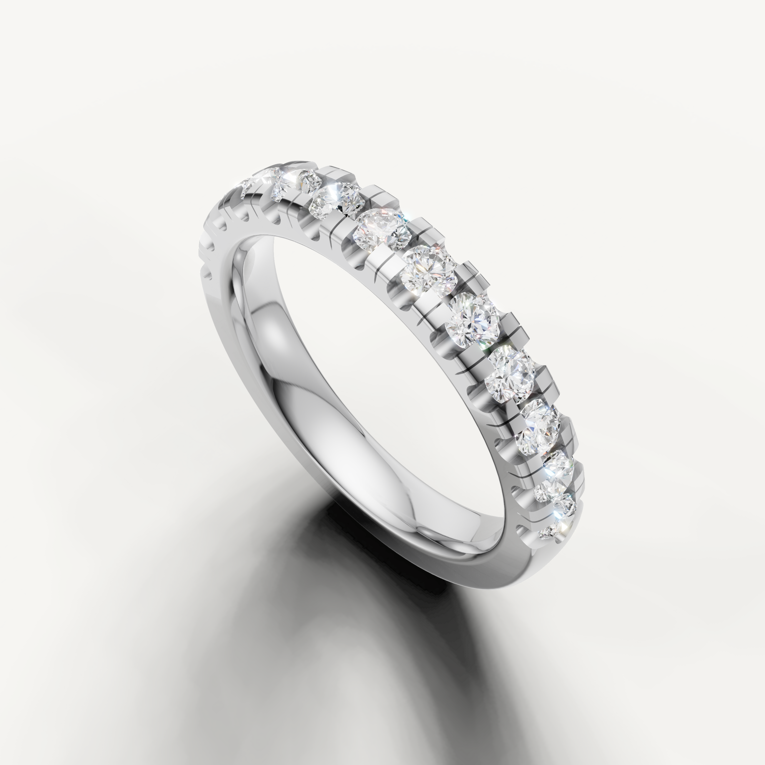 Elegant white gold anniversary wedding ring with sparkling diamonds from Raul Diamonds