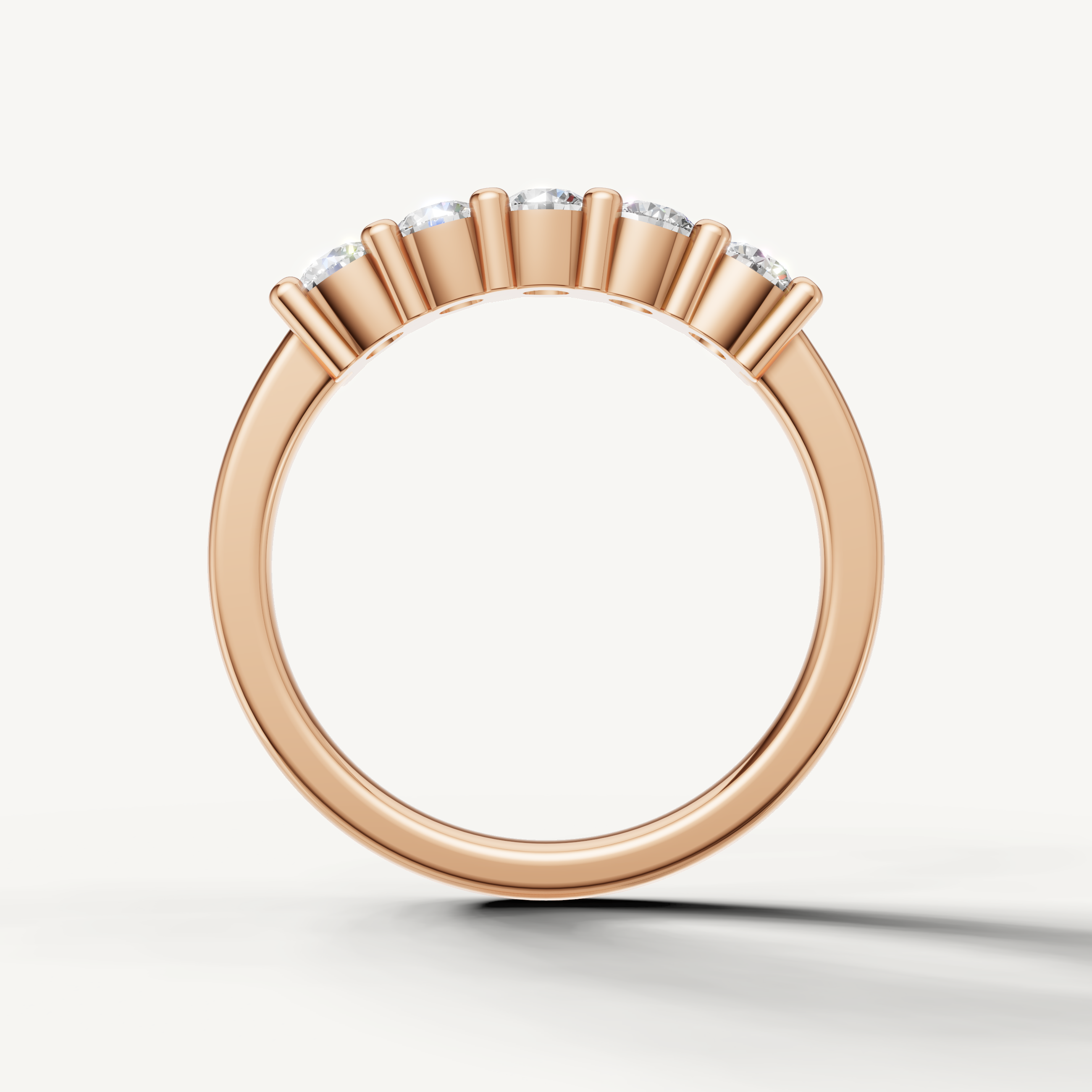 Luxury rose gold round diamond wedding band with timeless design by Raul Diamonds