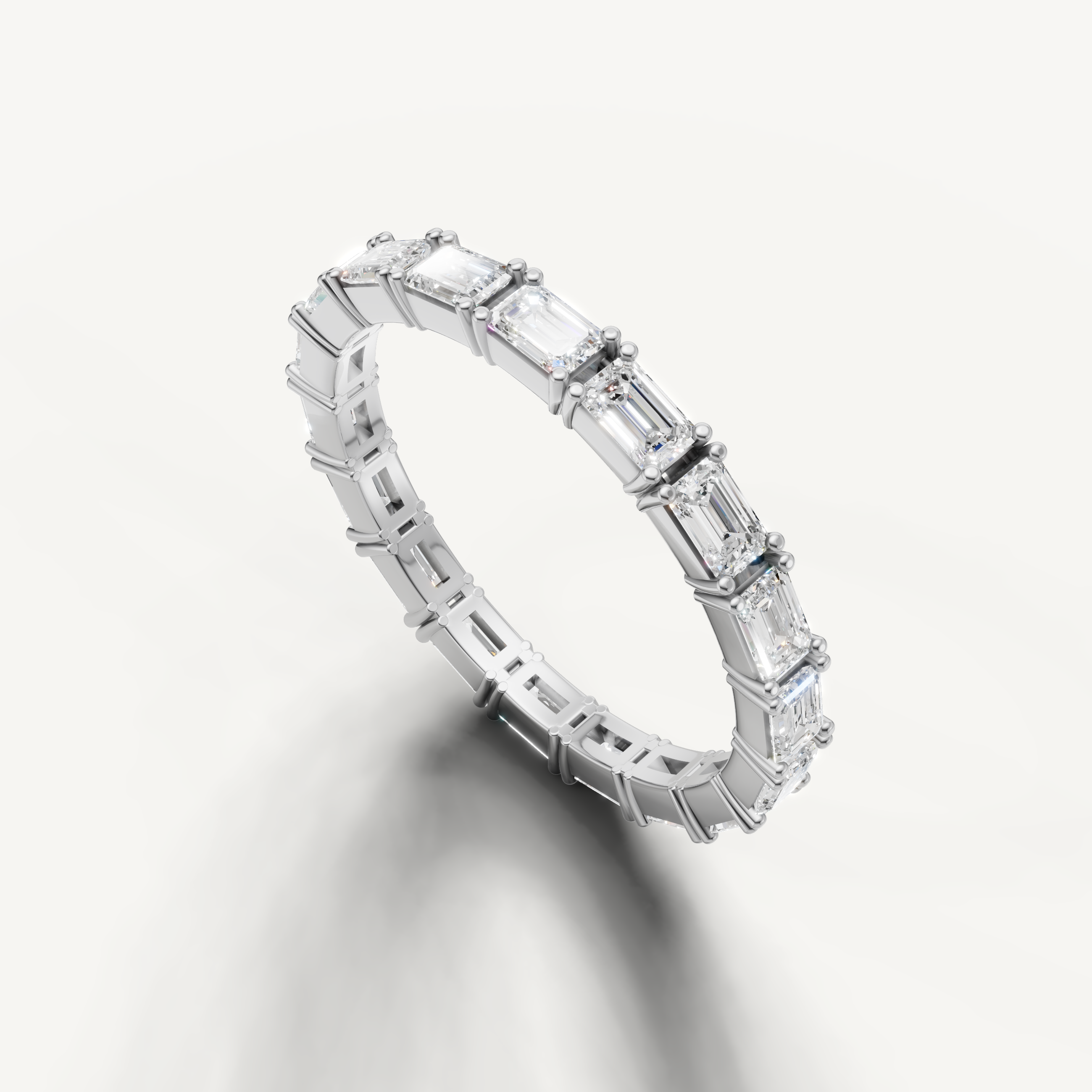 White gold diamond eternity wedding band for women by Raul Diamonds