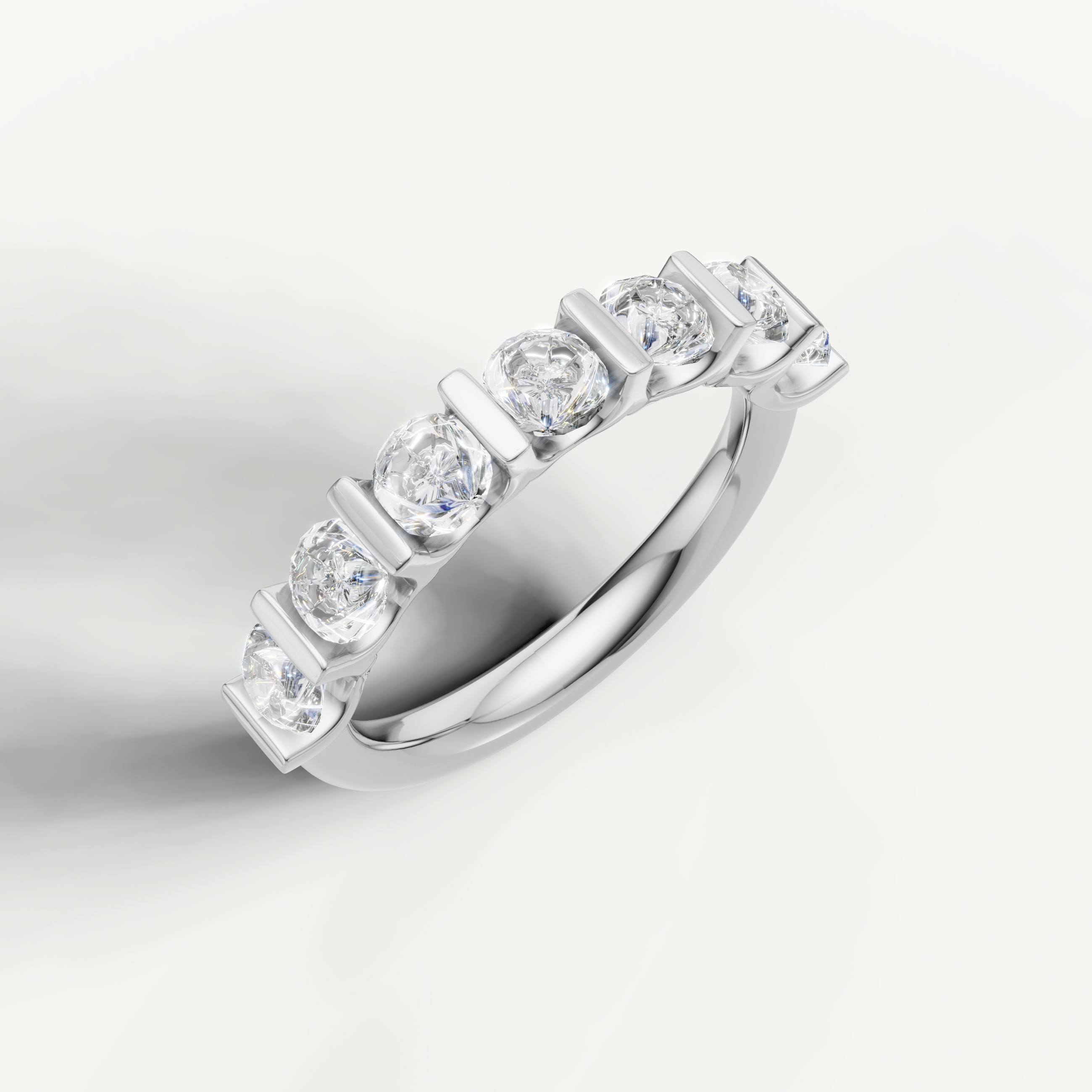 White gold round cut diamond eternity wedding ring by Raul Diamonds