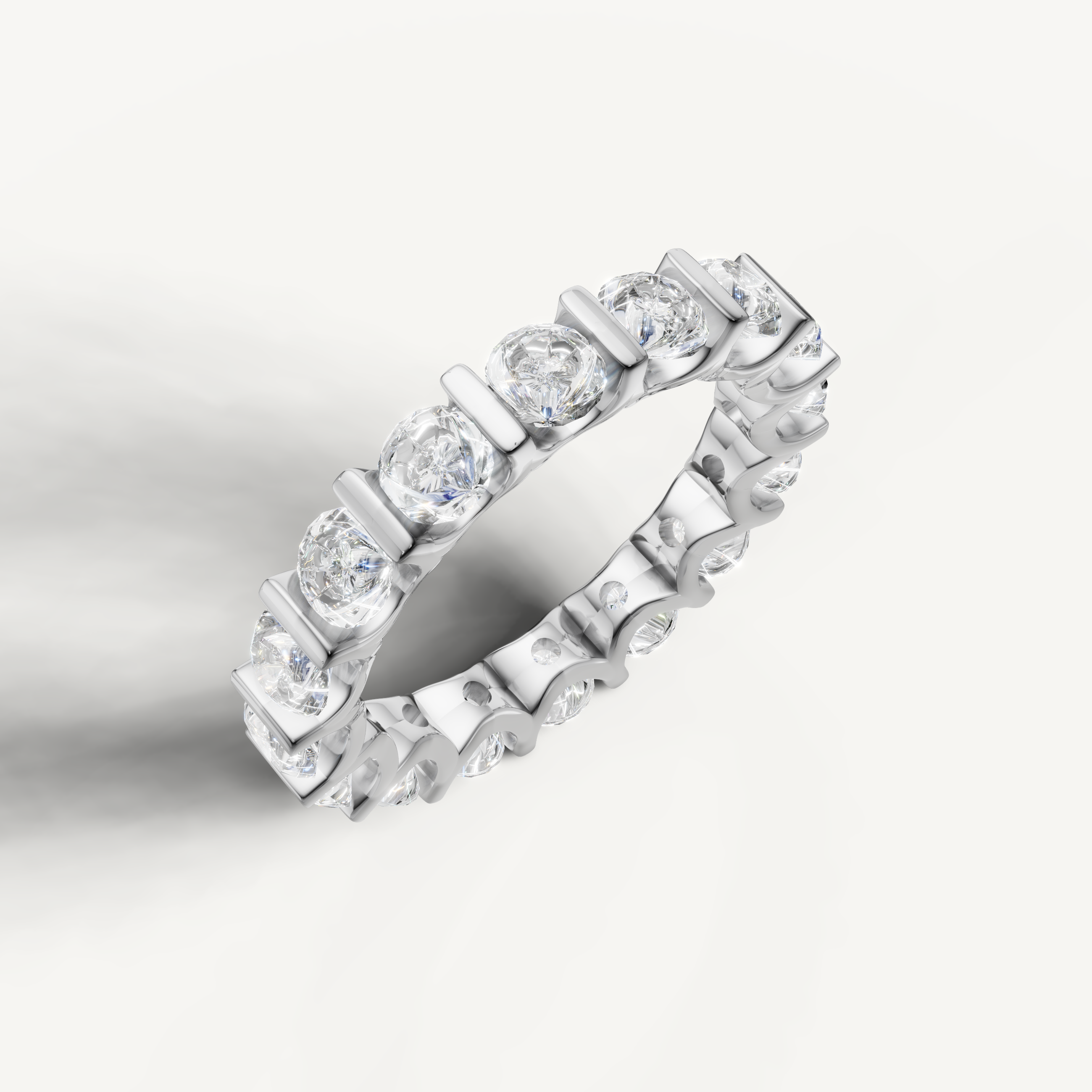 White gold round cut diamond wedding ring for women