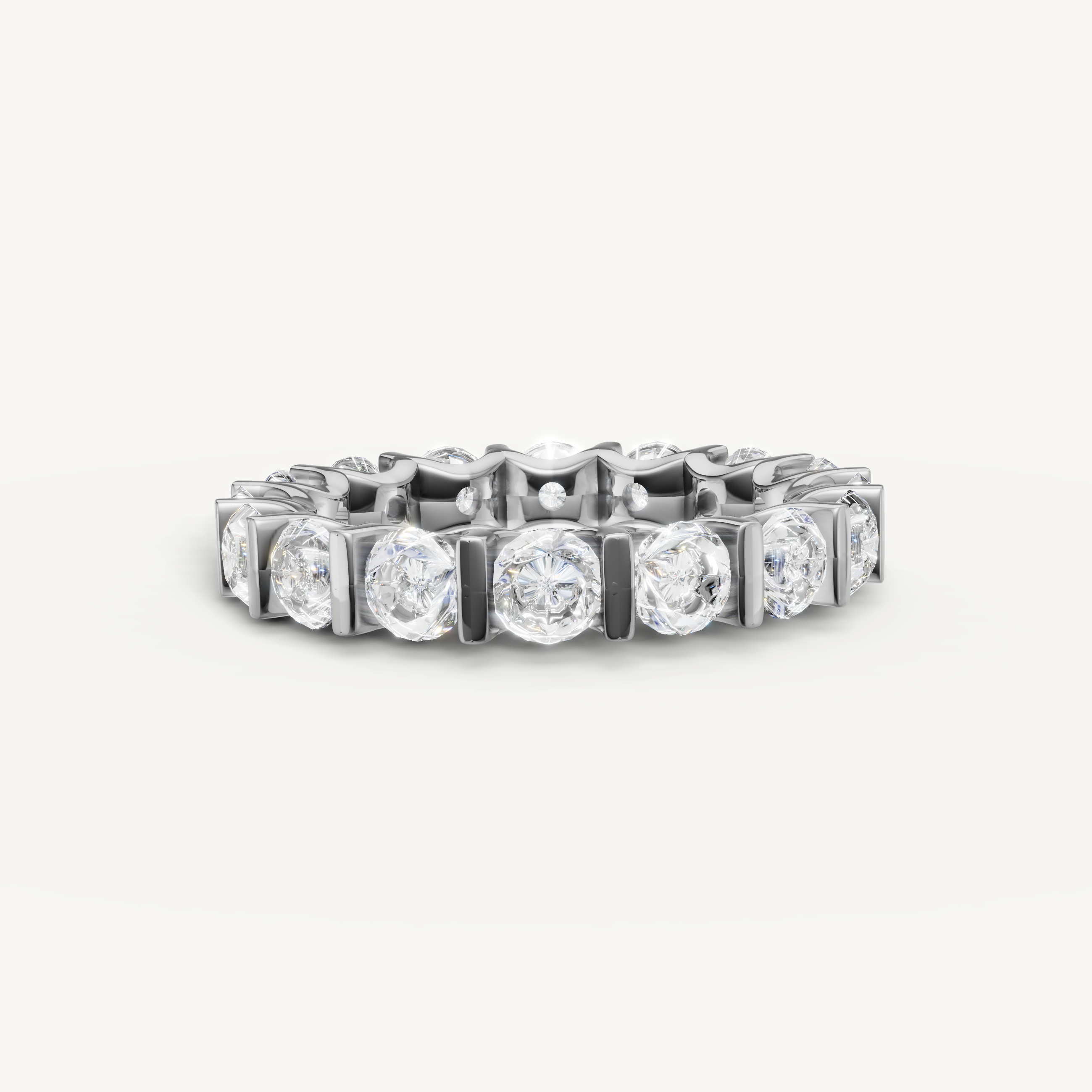 Raul Diamonds white gold round diamond eternity wedding band