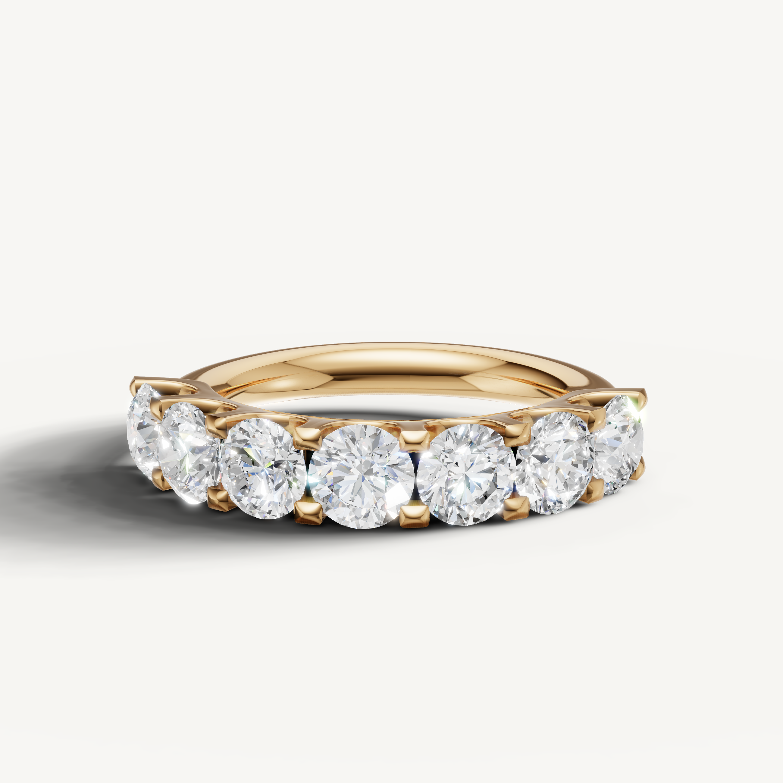 Raul Diamonds yellow gold round diamond wedding band for women