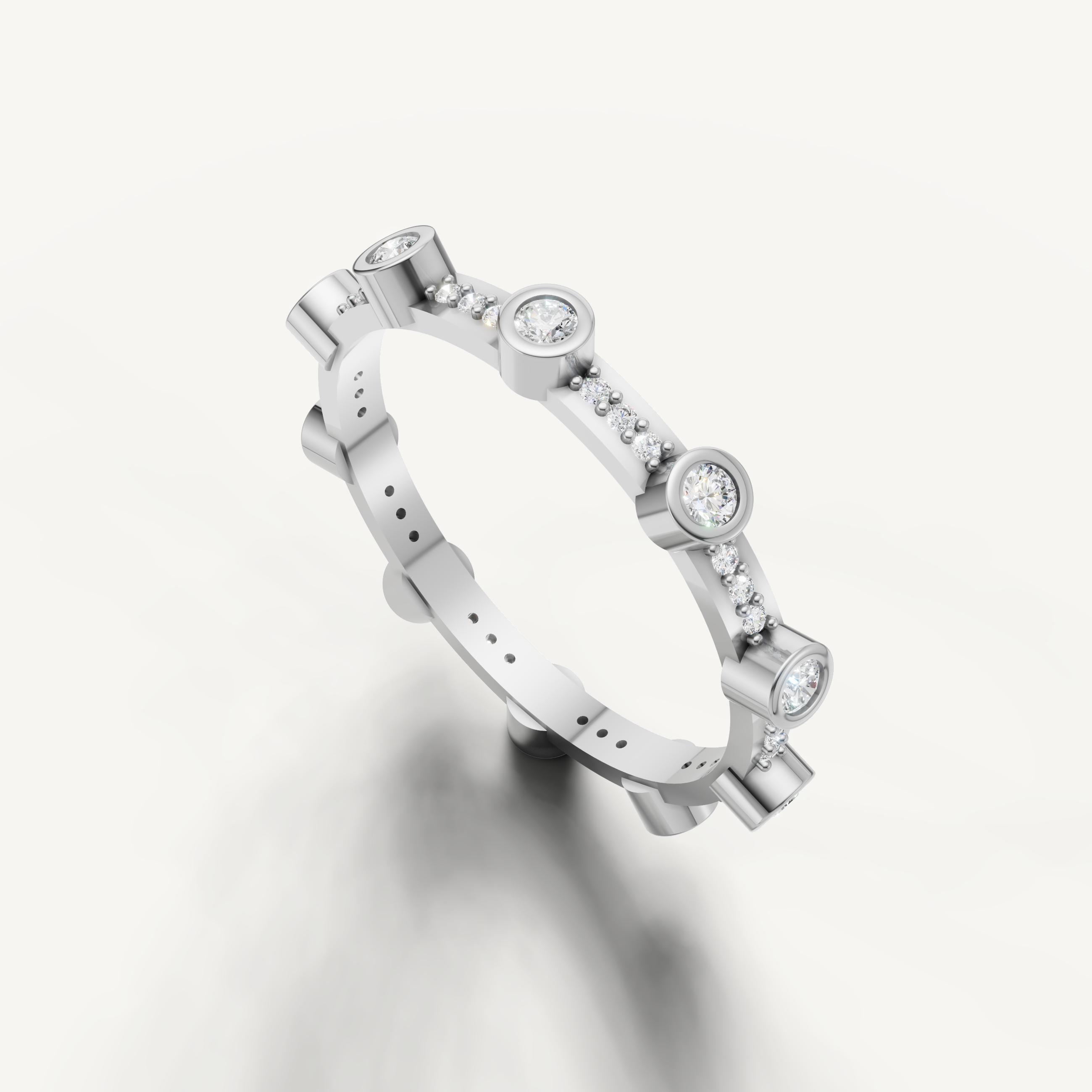 Elegant white gold wedding band featuring sparkling diamonds from Raul Diamonds
