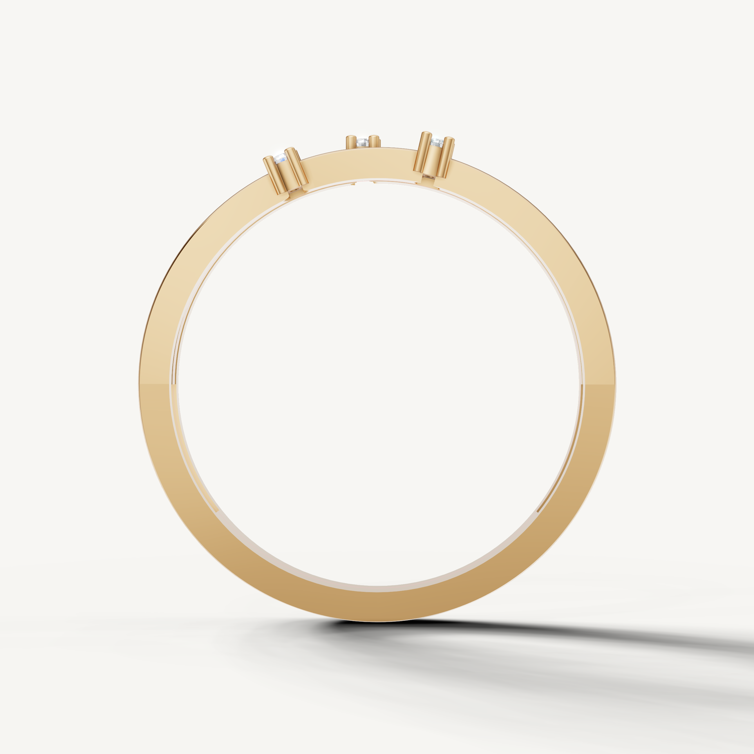 Luxury yellow gold slim diamond wedding band for women by Raul Diamonds