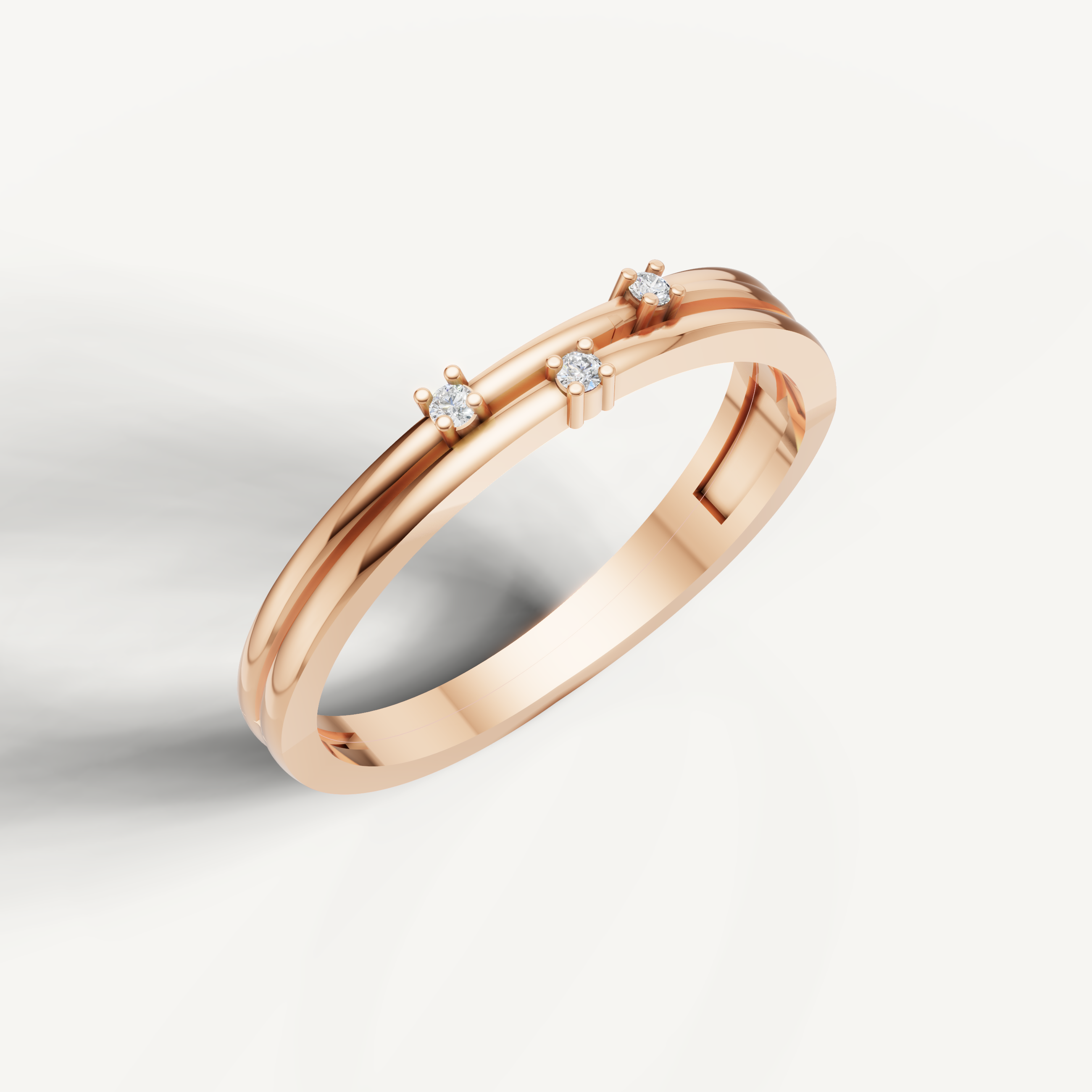 Elegant rose gold stackable diamond wedding ring by Raul Diamonds for modern brides