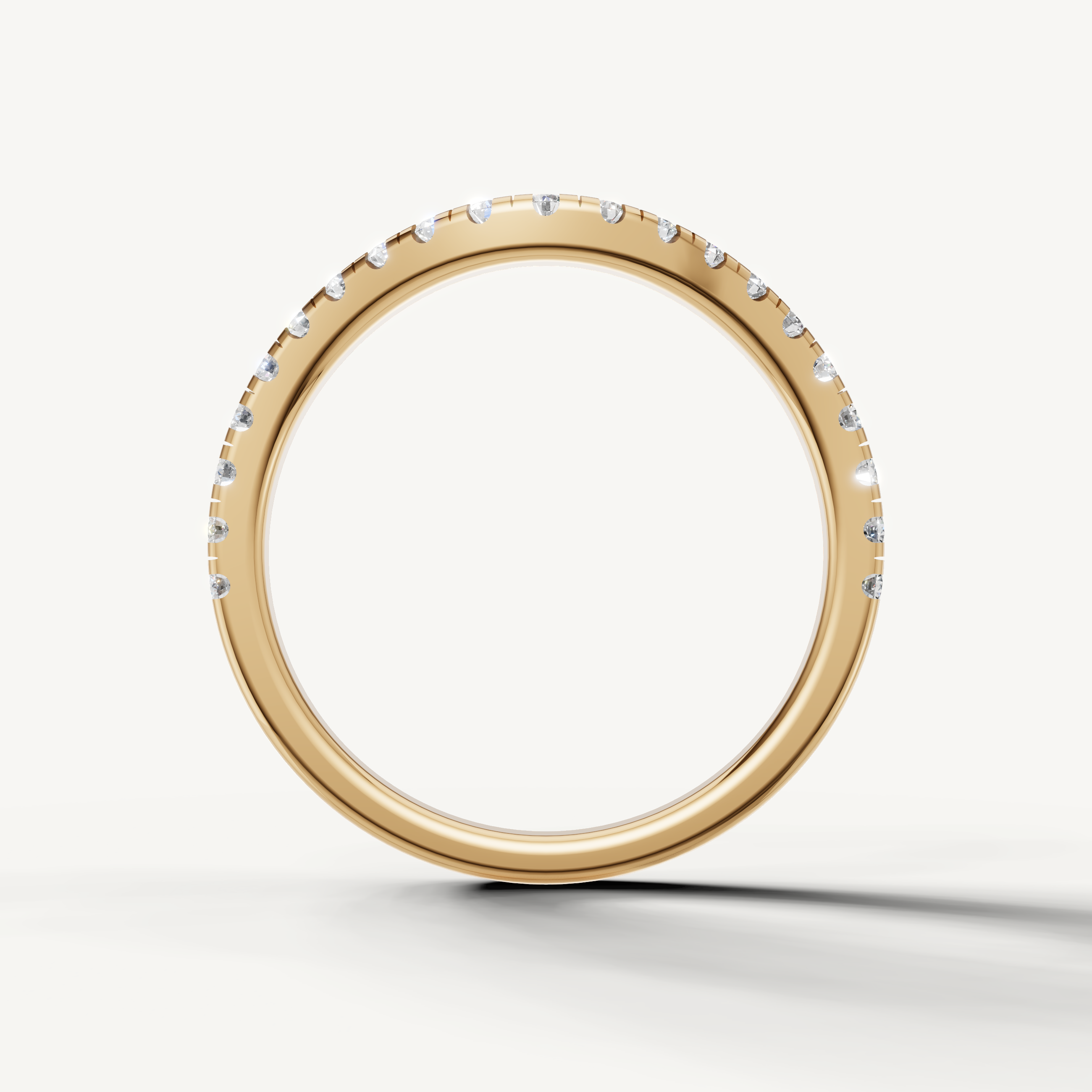 Luxury yellow gold diamond contour wedding band with modern elegance by Raul Diamonds