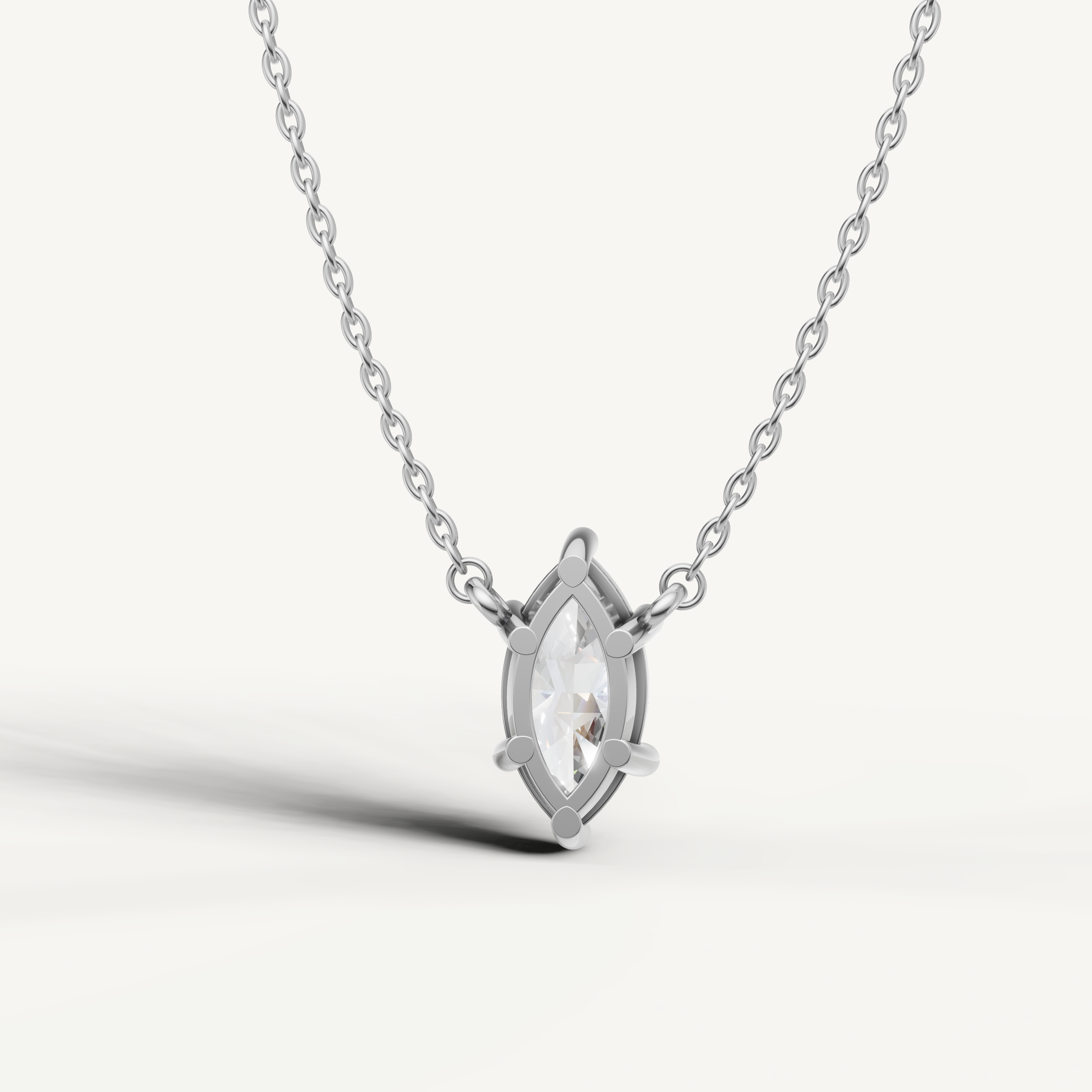 Elegant Marquise Shape Lab Diamond Pendant Necklace by Raul Diamonds