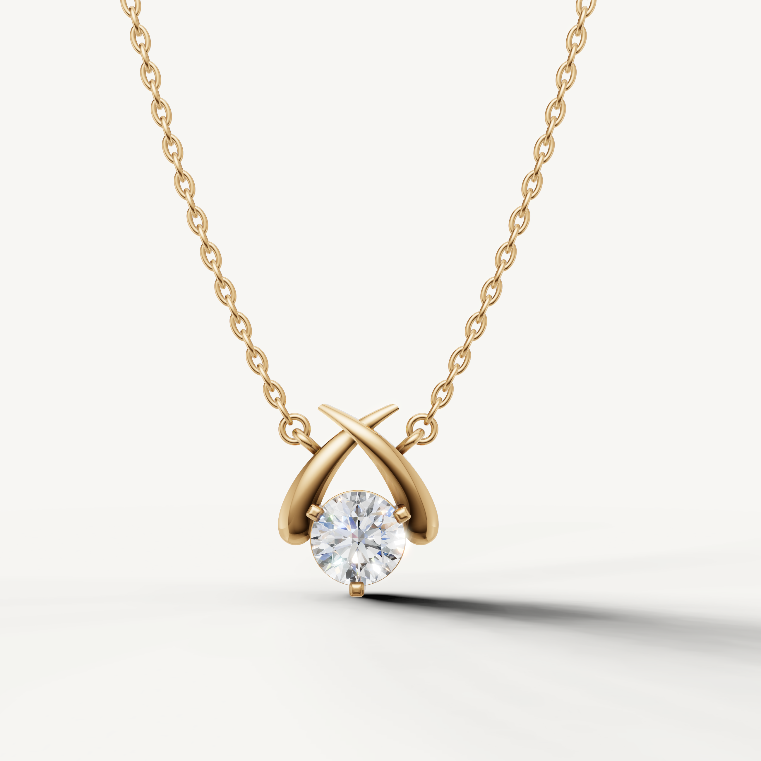 Raul Diamonds Solitaire Diamond Drop Pendant Necklace in 14K Yellow Gold