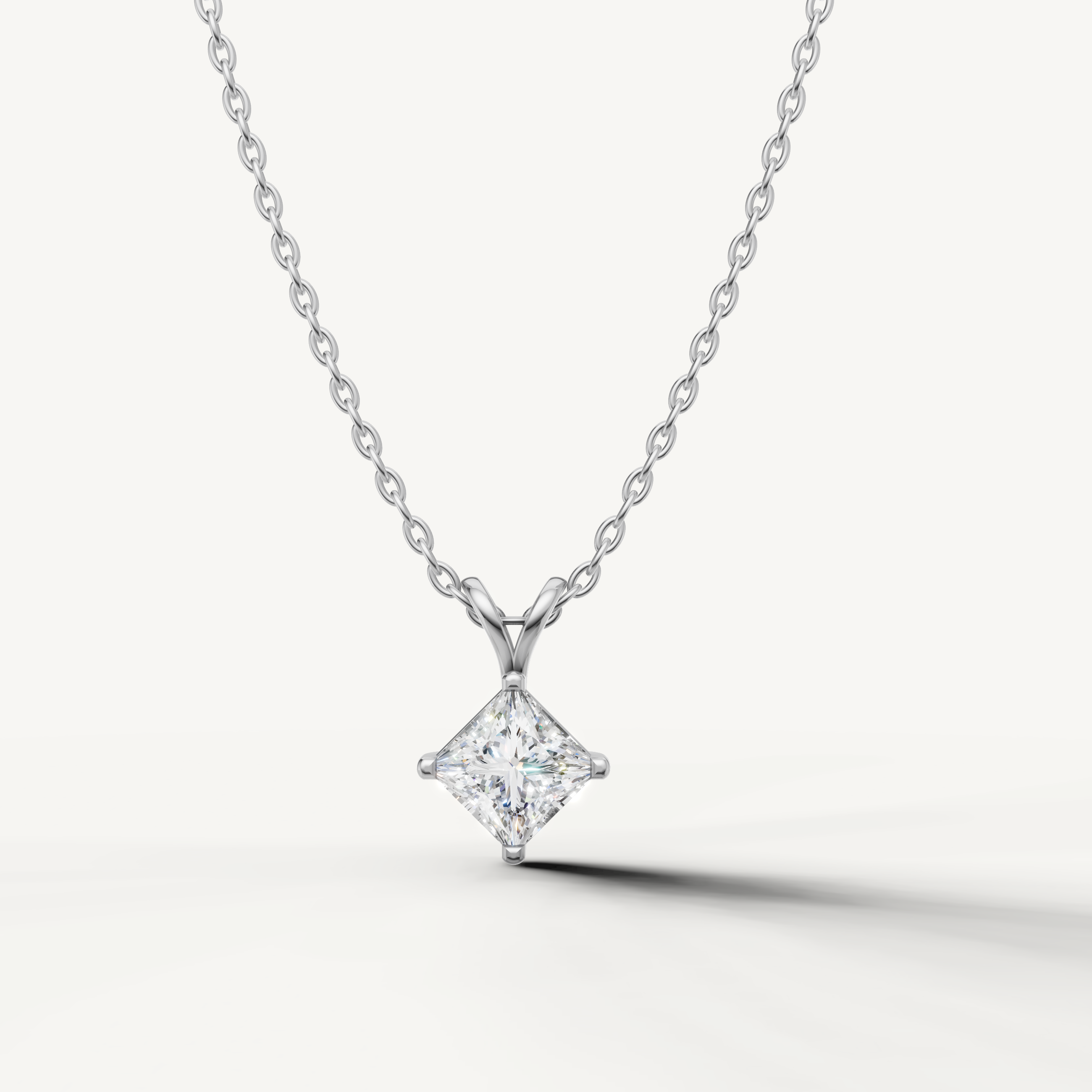 Diamond Smile Curve Necklace in 14K Gold | Lab Grown Diamonds