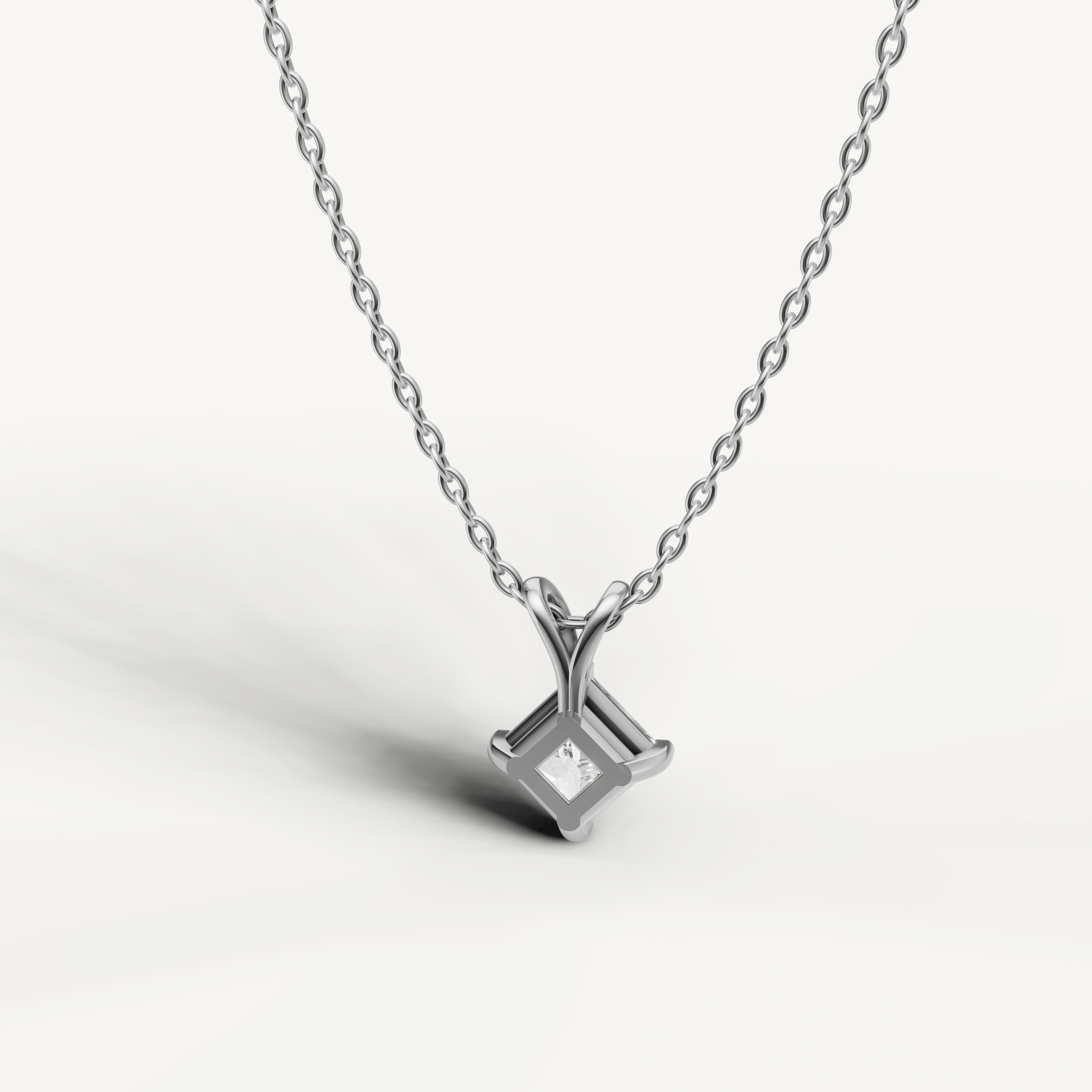 Diamond Smile Curve Necklace in 14K Gold | Lab Grown Diamonds
