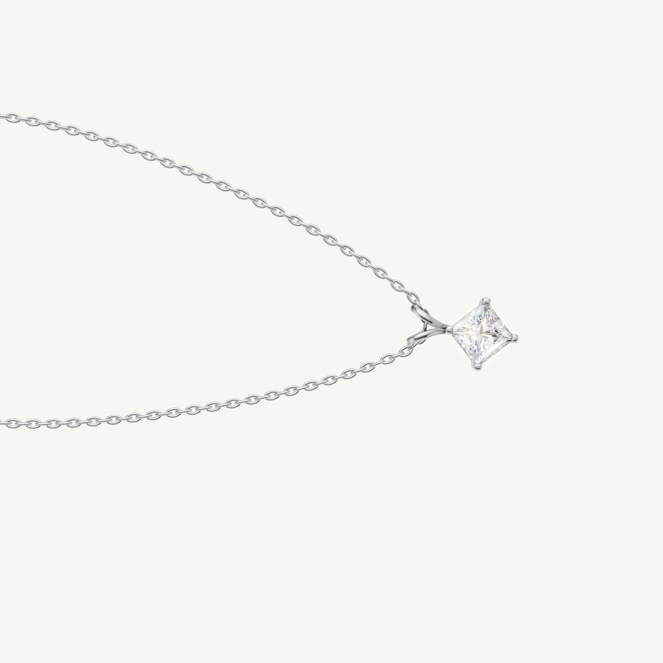 Diamond Smile Curve Necklace in 14K Gold | Lab Grown Diamonds