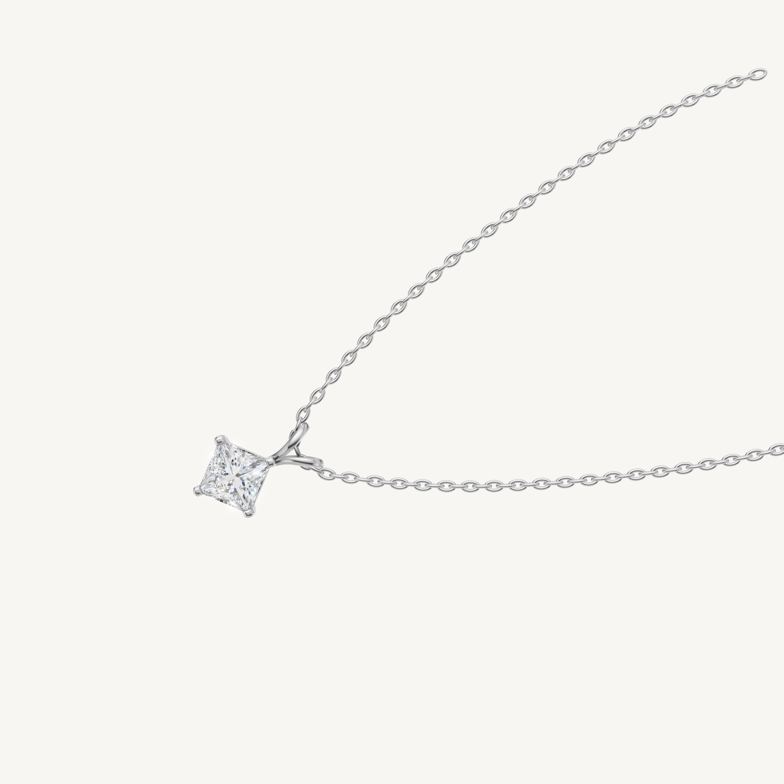 Diamond Smile Curve Necklace in 14K Gold | Lab Grown Diamonds