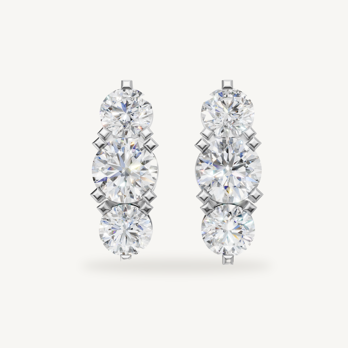 Raul Diamonds white gold round diamond drop earrings with sophisticated sparkle