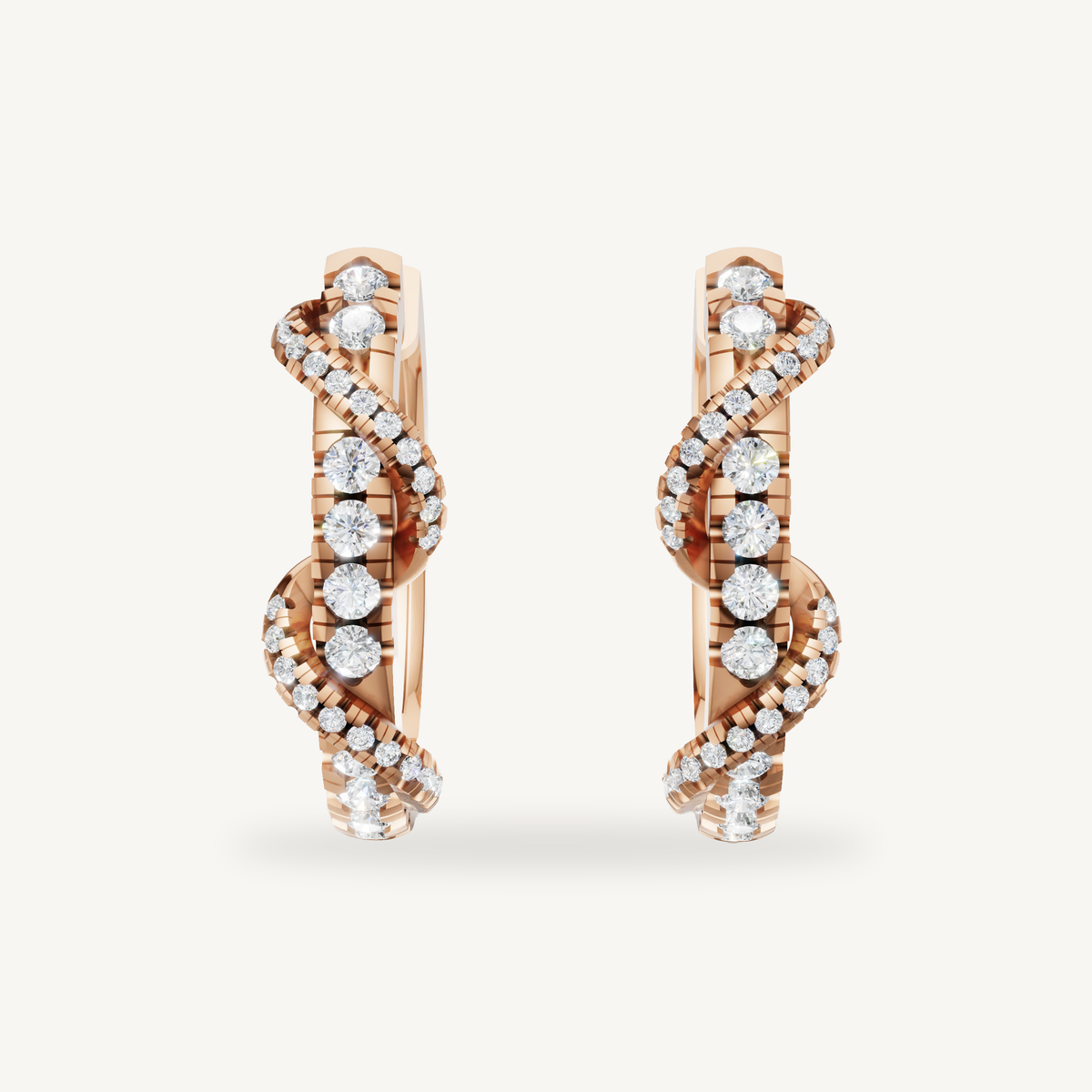 Elegant yellow gold pavé diamond hoop earrings with timeless brilliance by Raul Diamonds