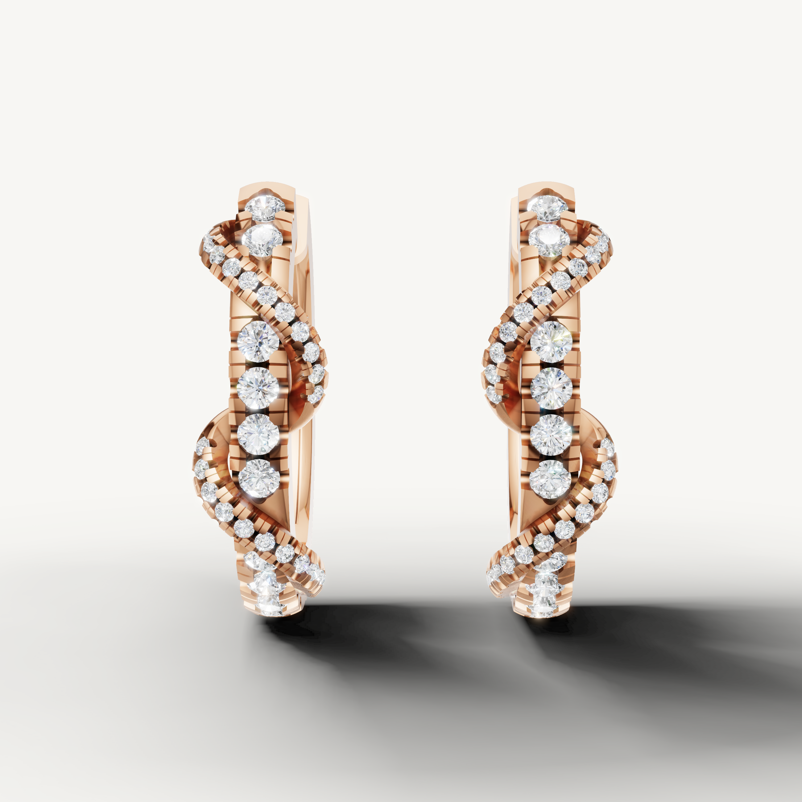Elegant yellow gold pavé diamond hoop earrings with timeless brilliance by Raul Diamonds