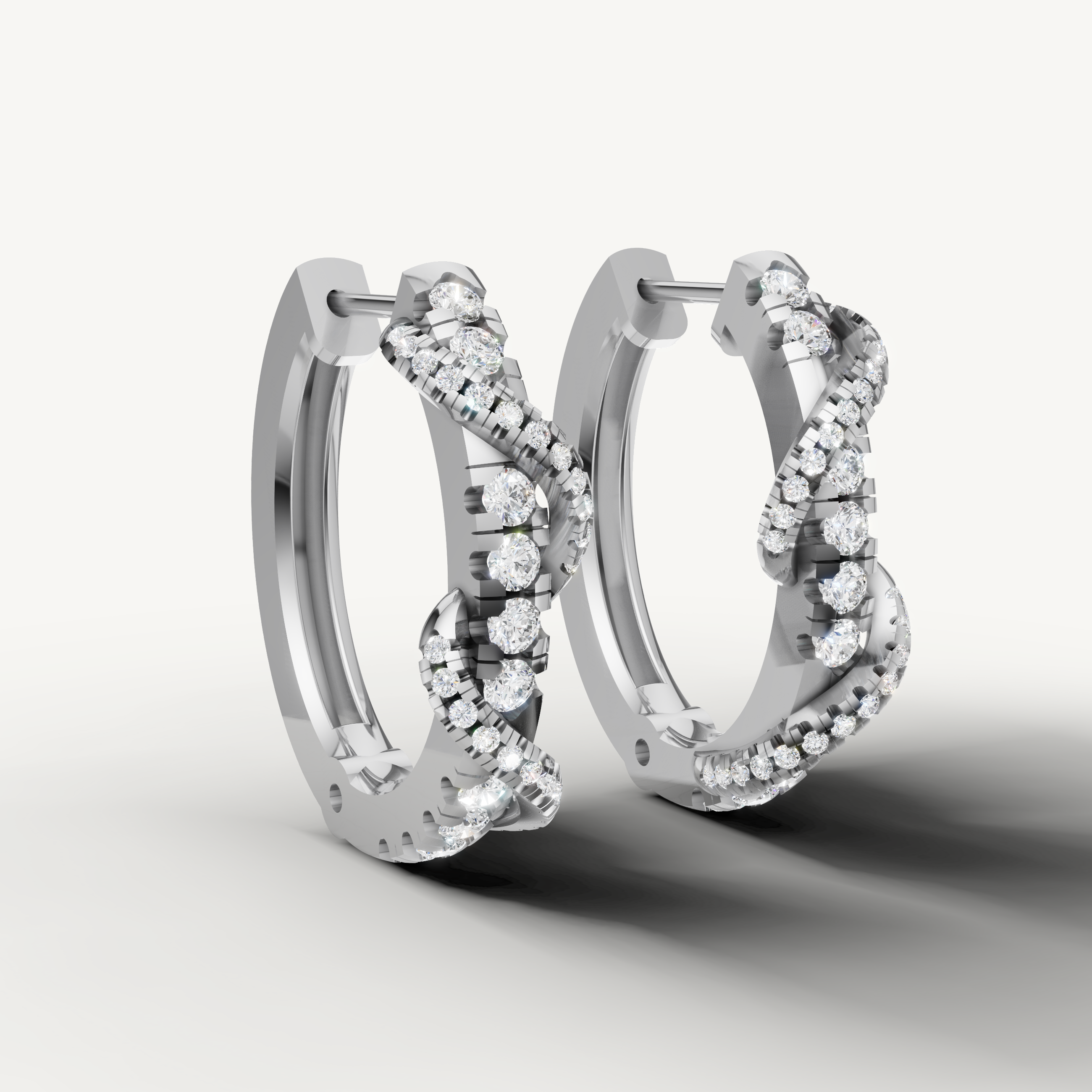 Raul Diamonds white gold diamond hoop earrings for elegant everyday luxury wear