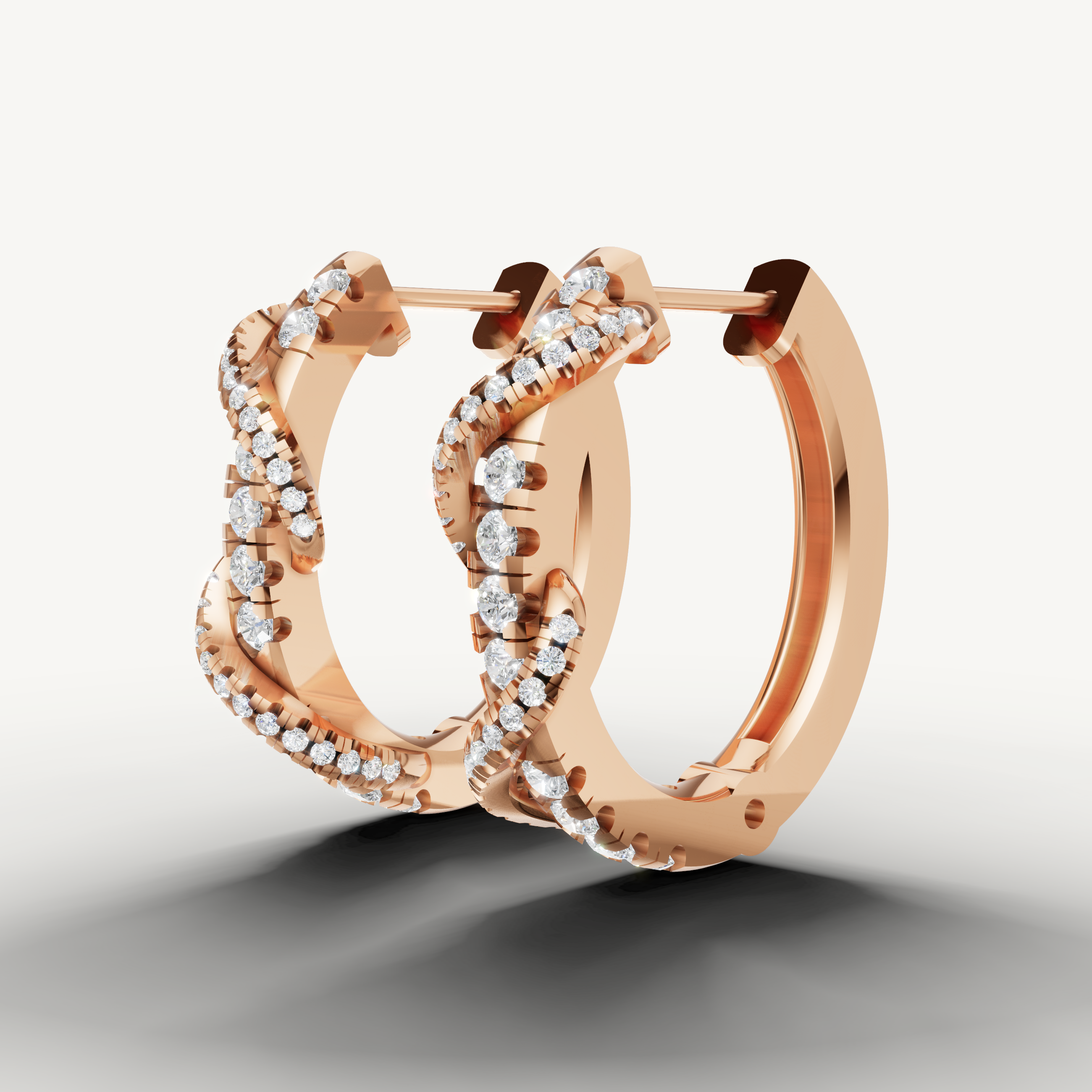 Raul Diamonds rose gold diamond hoop earrings for sophisticated modern style
