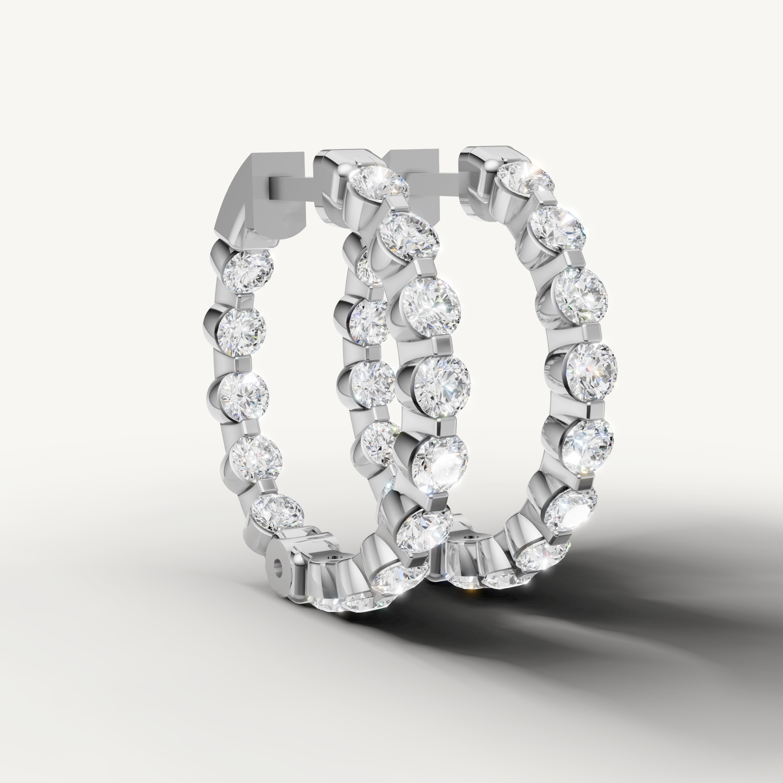 Raul Diamonds white gold diamond hoop earrings for luxury contemporary jewelry style