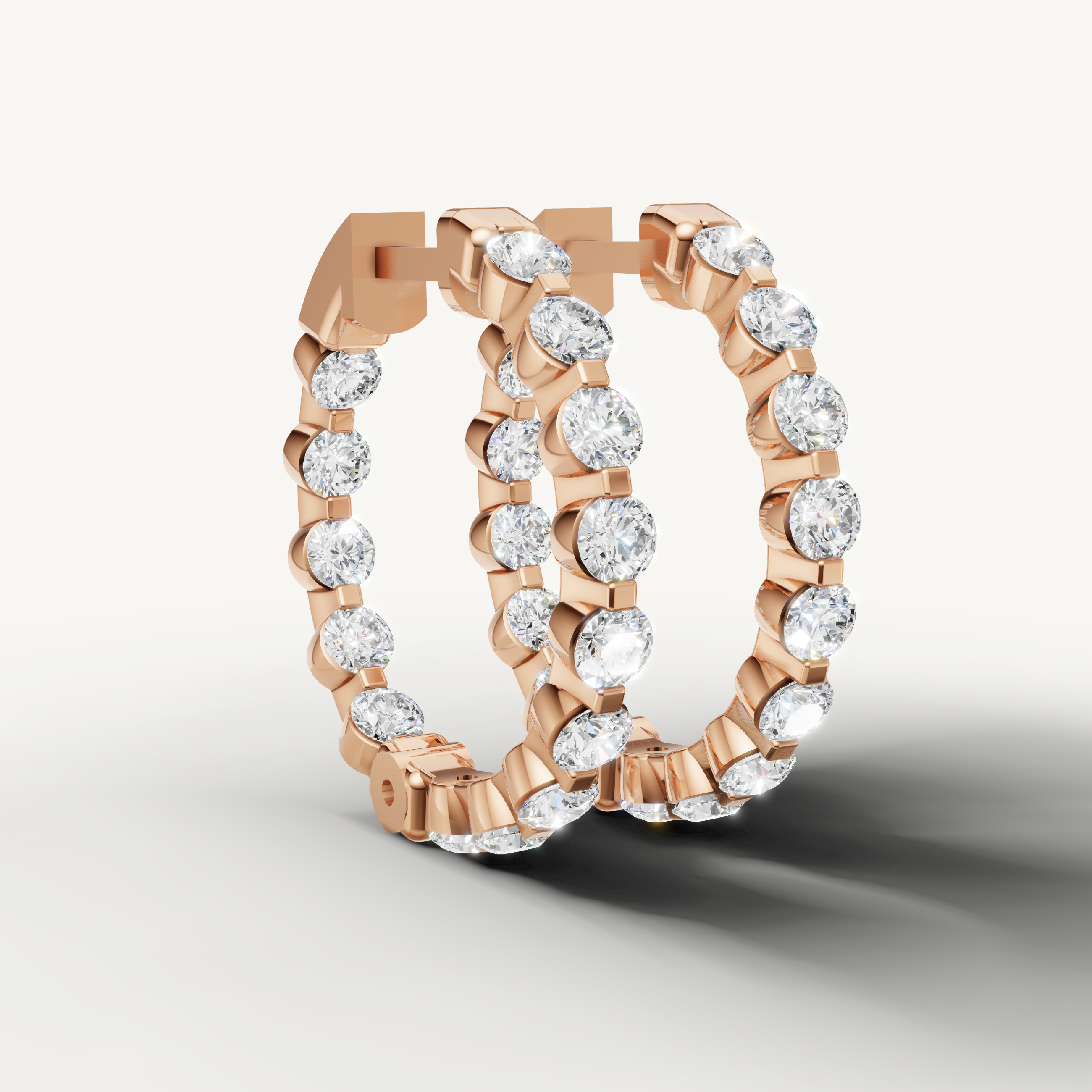 Raul Diamonds rose gold diamond hoop earrings for sophisticated modern jewelry style
