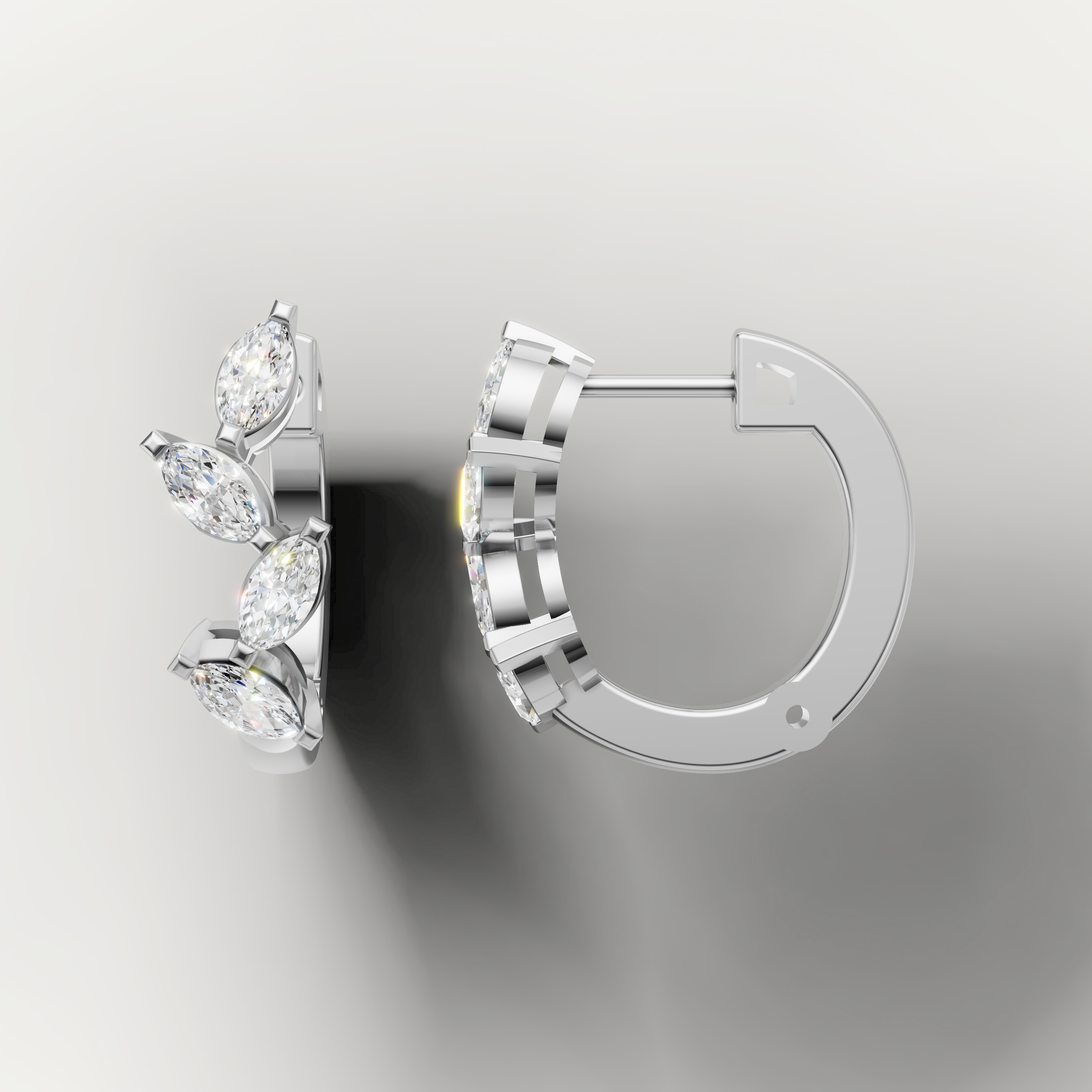 Elegant white gold marquise diamond earrings with timeless beauty by Raul Diamonds