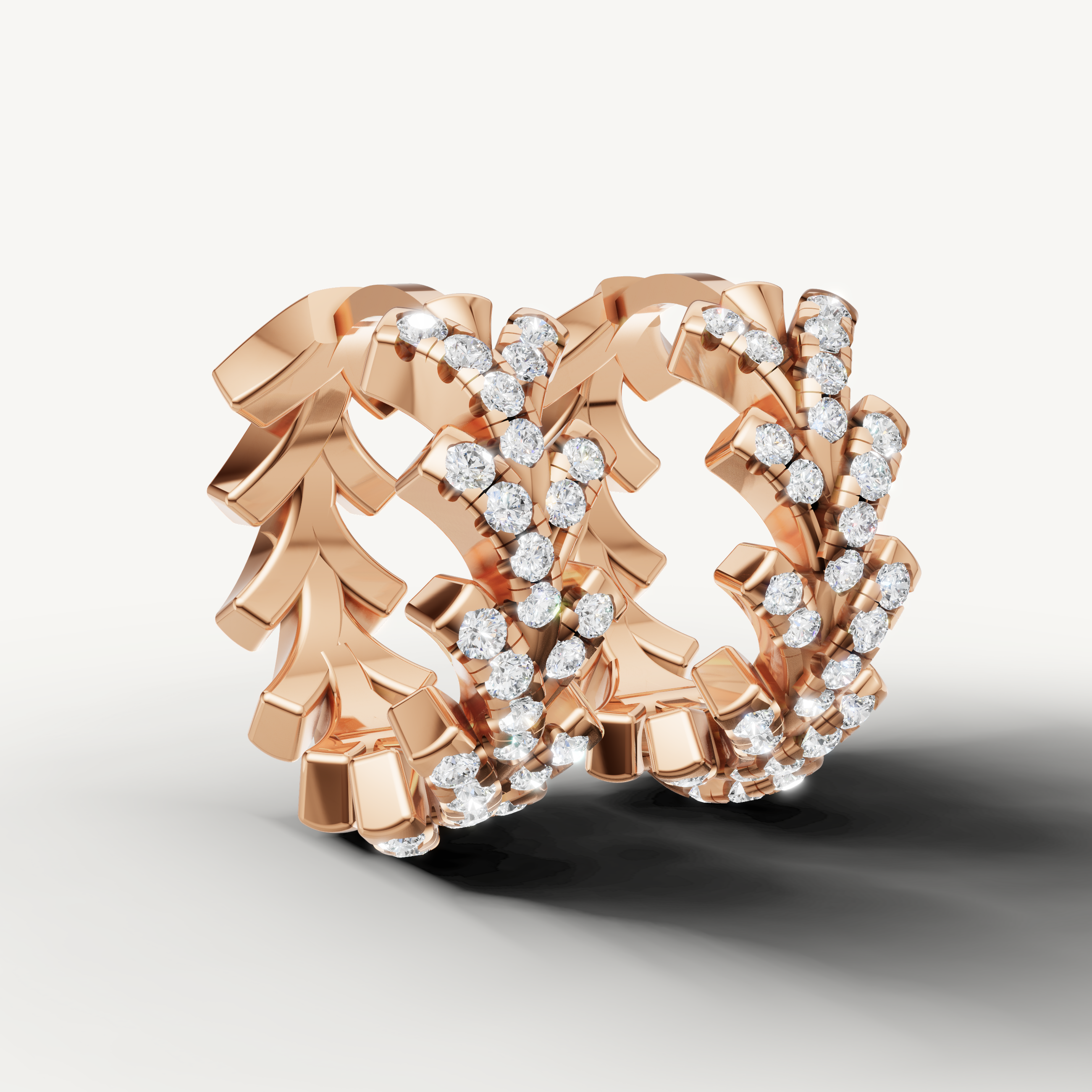 Premium rose gold designer earrings with luxury diamond detailing by Raul Diamonds