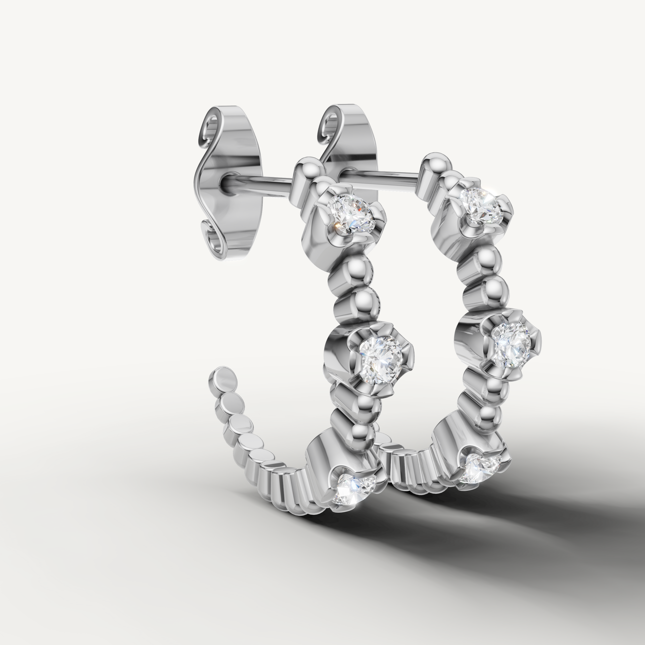 Handmade white gold fashion diamond earrings for women by Raul Diamonds