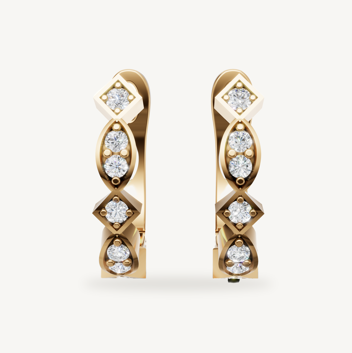 Raul Diamonds yellow gold diamond earrings for women luxury jewelry