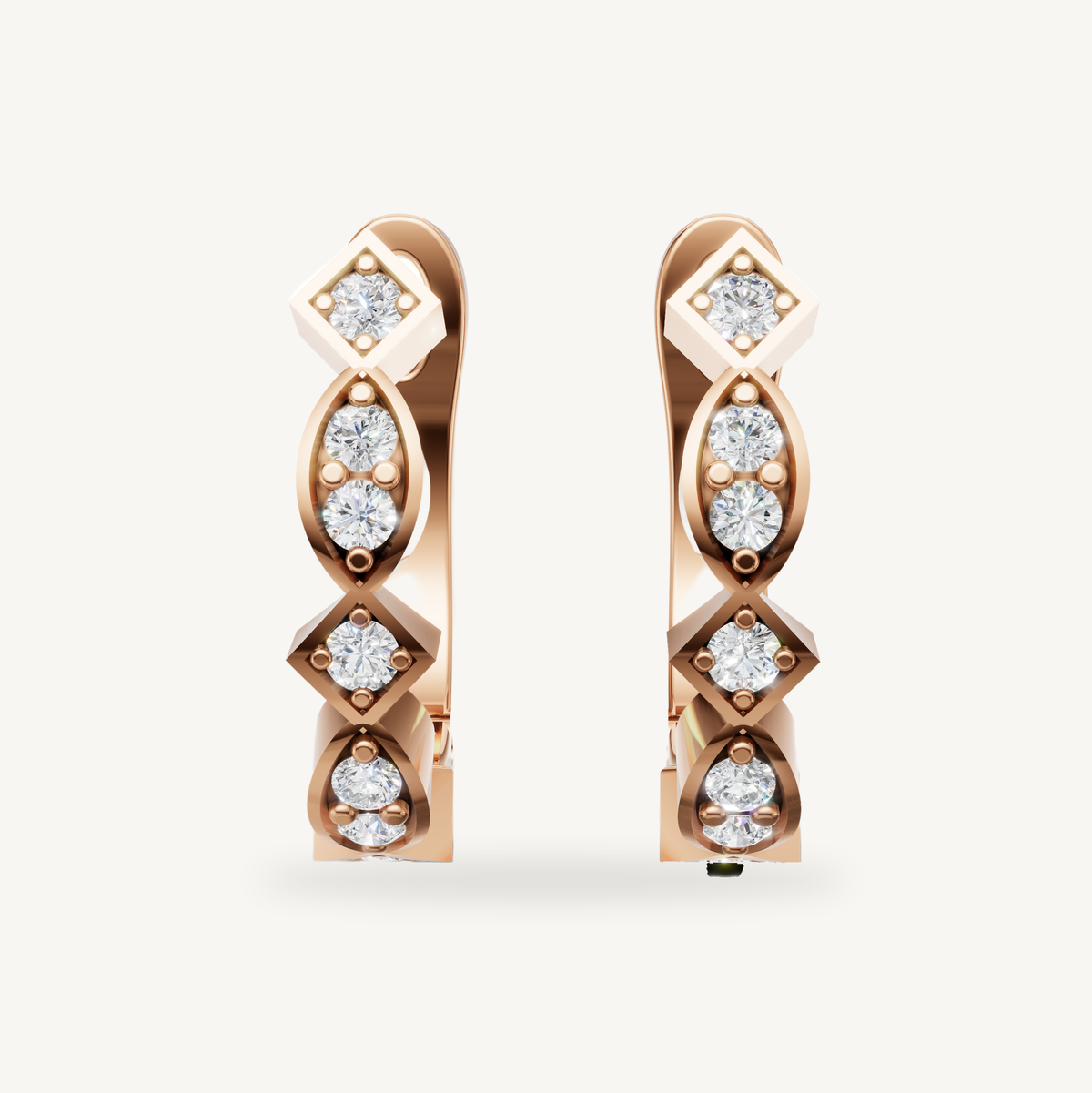 Raul Diamonds rose gold diamond earrings for women luxury jewelry