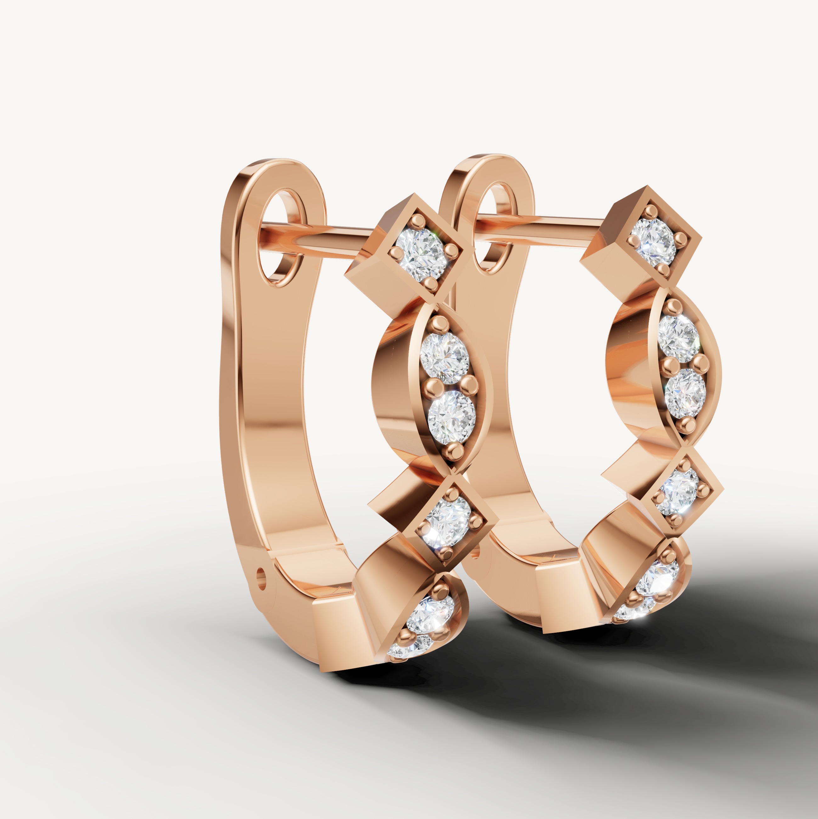 Luxury rose gold diamond earrings for bridal and anniversary gifts
