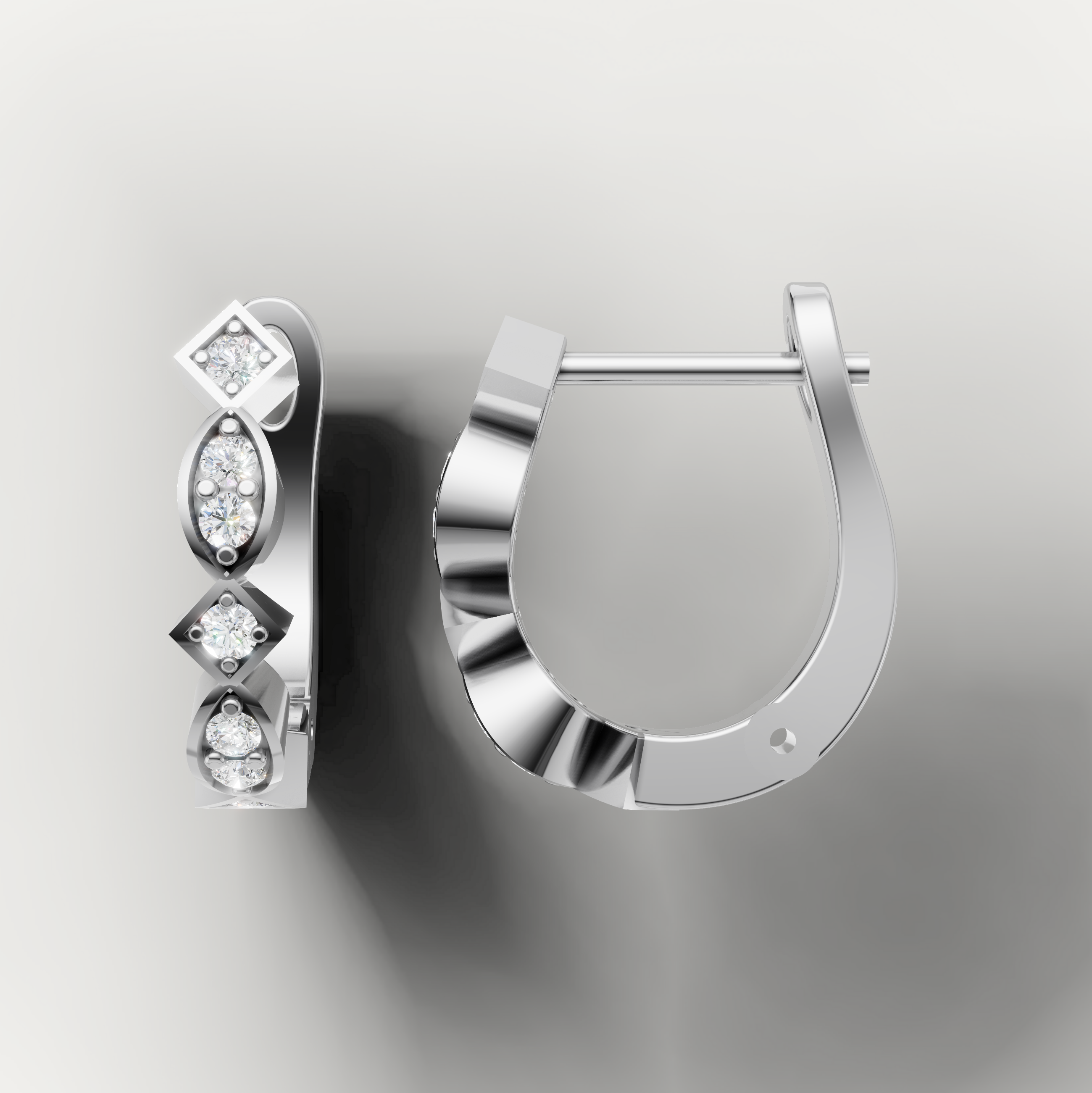 Elegant white gold diamond earrings with timeless modern design