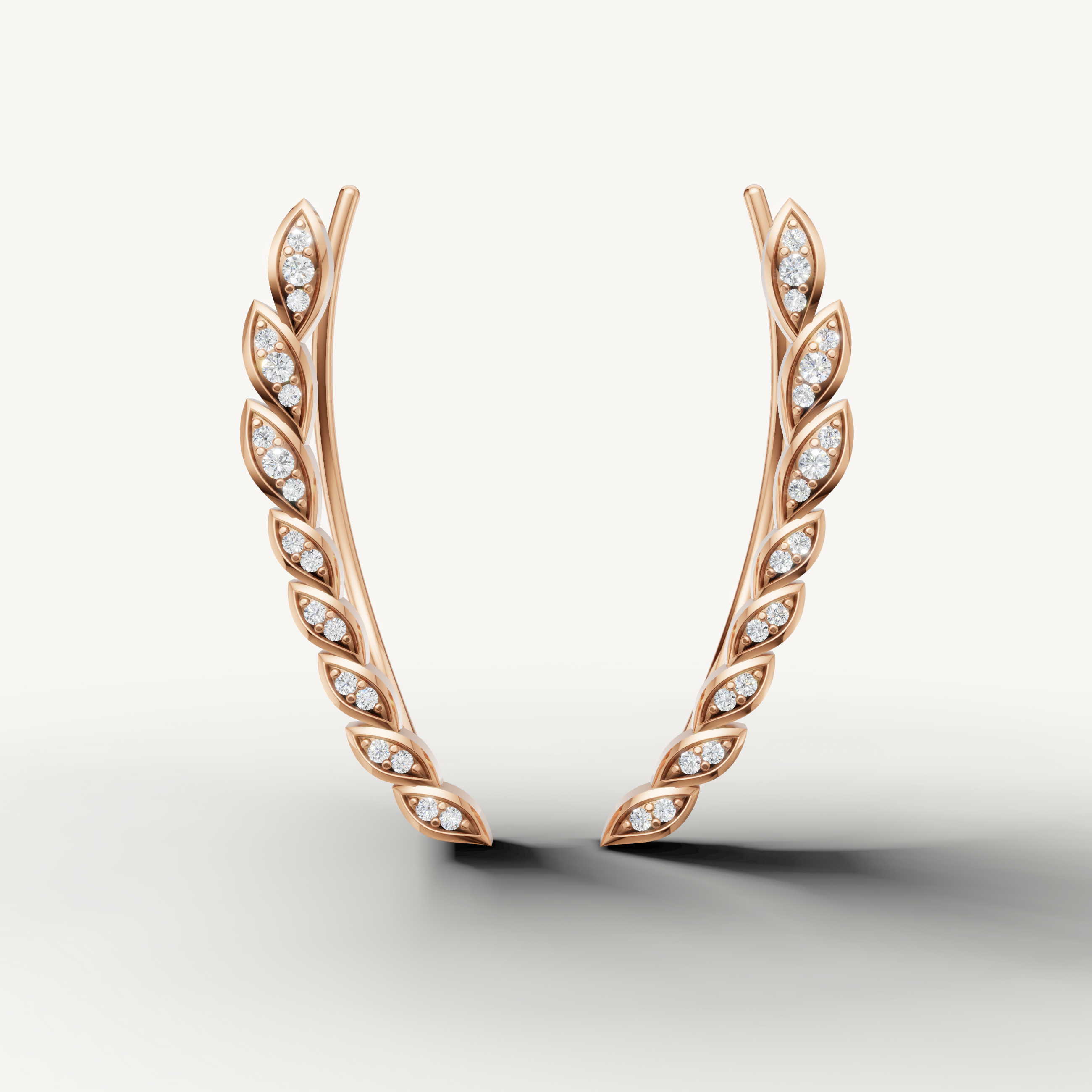Raul Diamonds rose gold diamond floral halo earrings for women