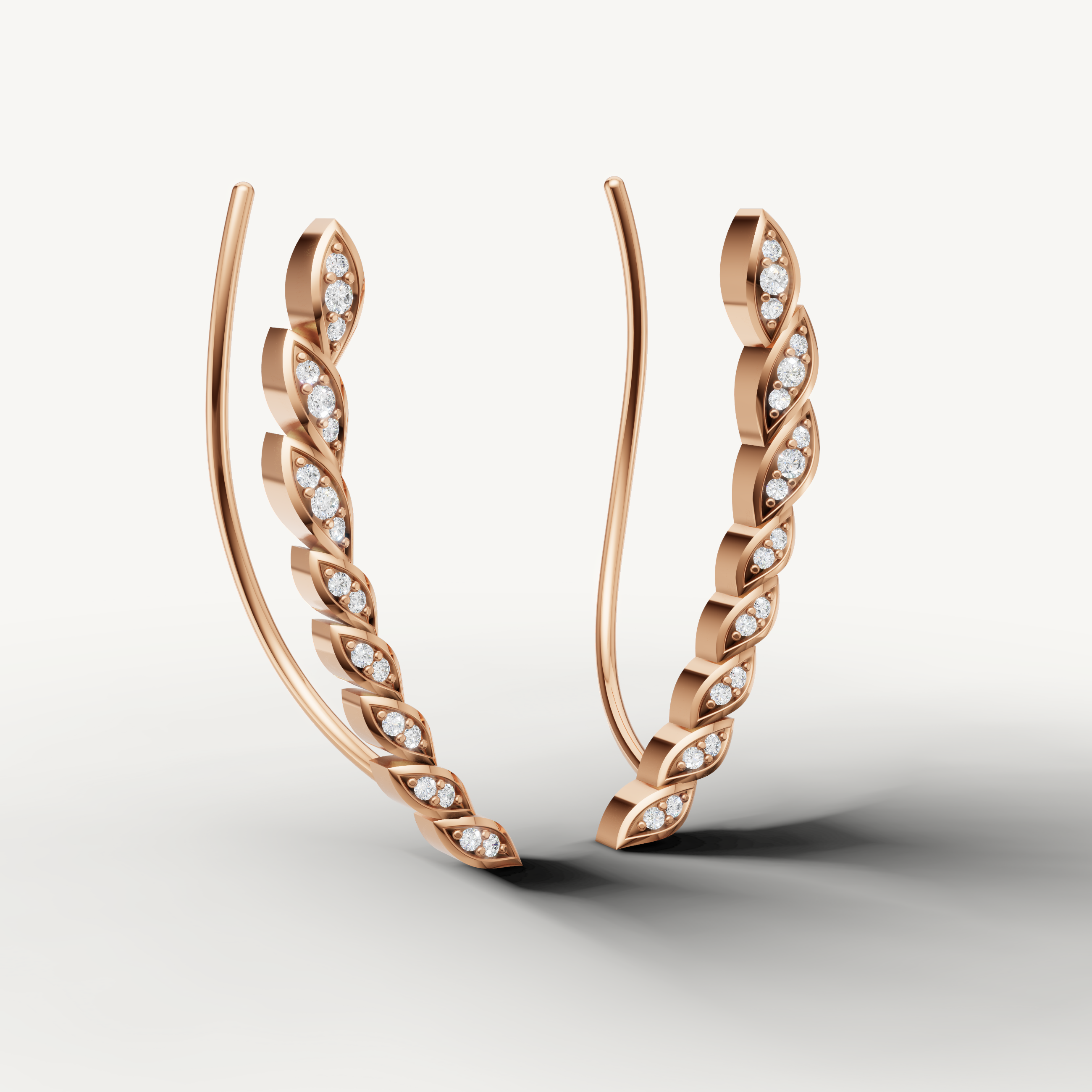 Luxury rose gold designer diamond earrings for modern women
