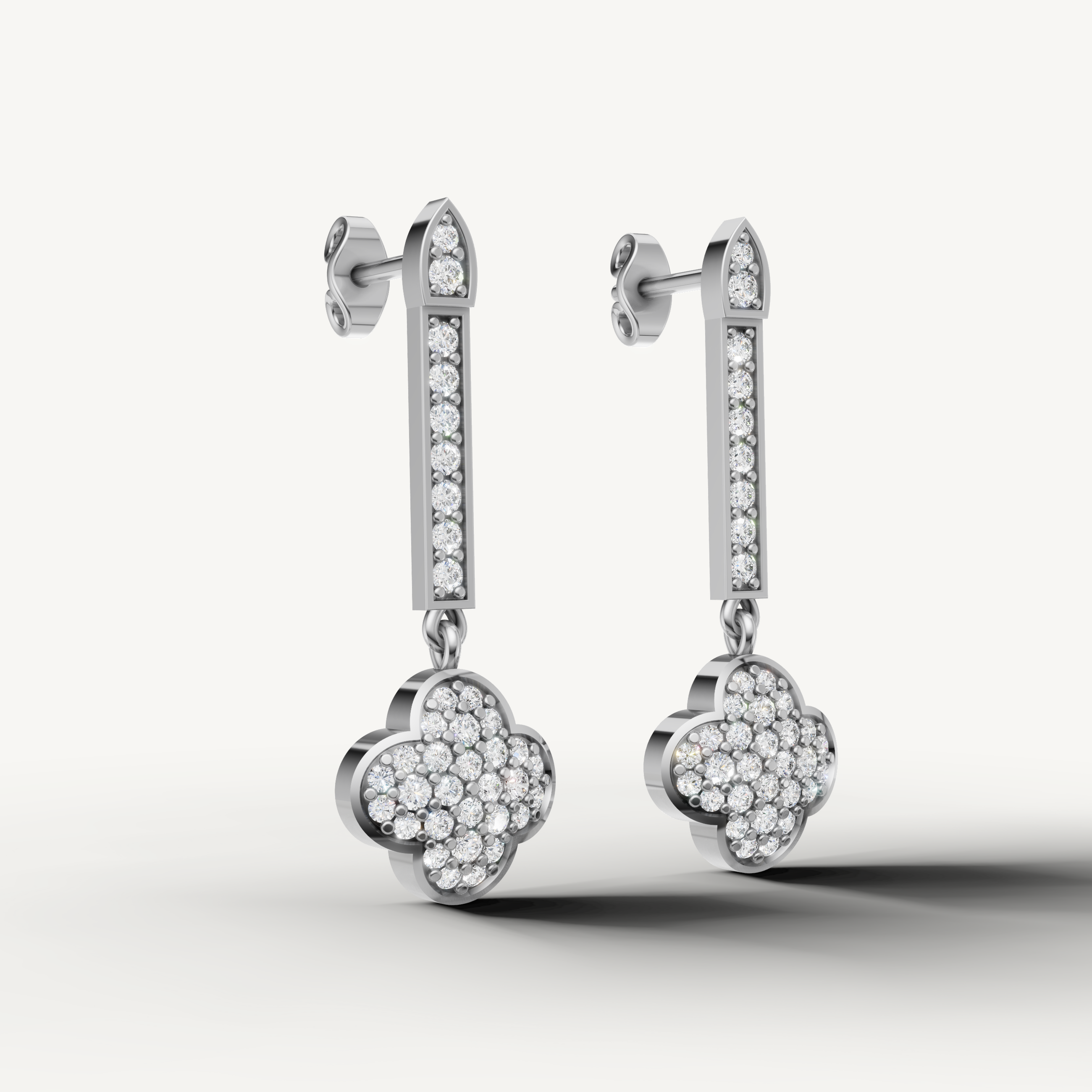 Luxury white gold designer diamond dangle earrings online