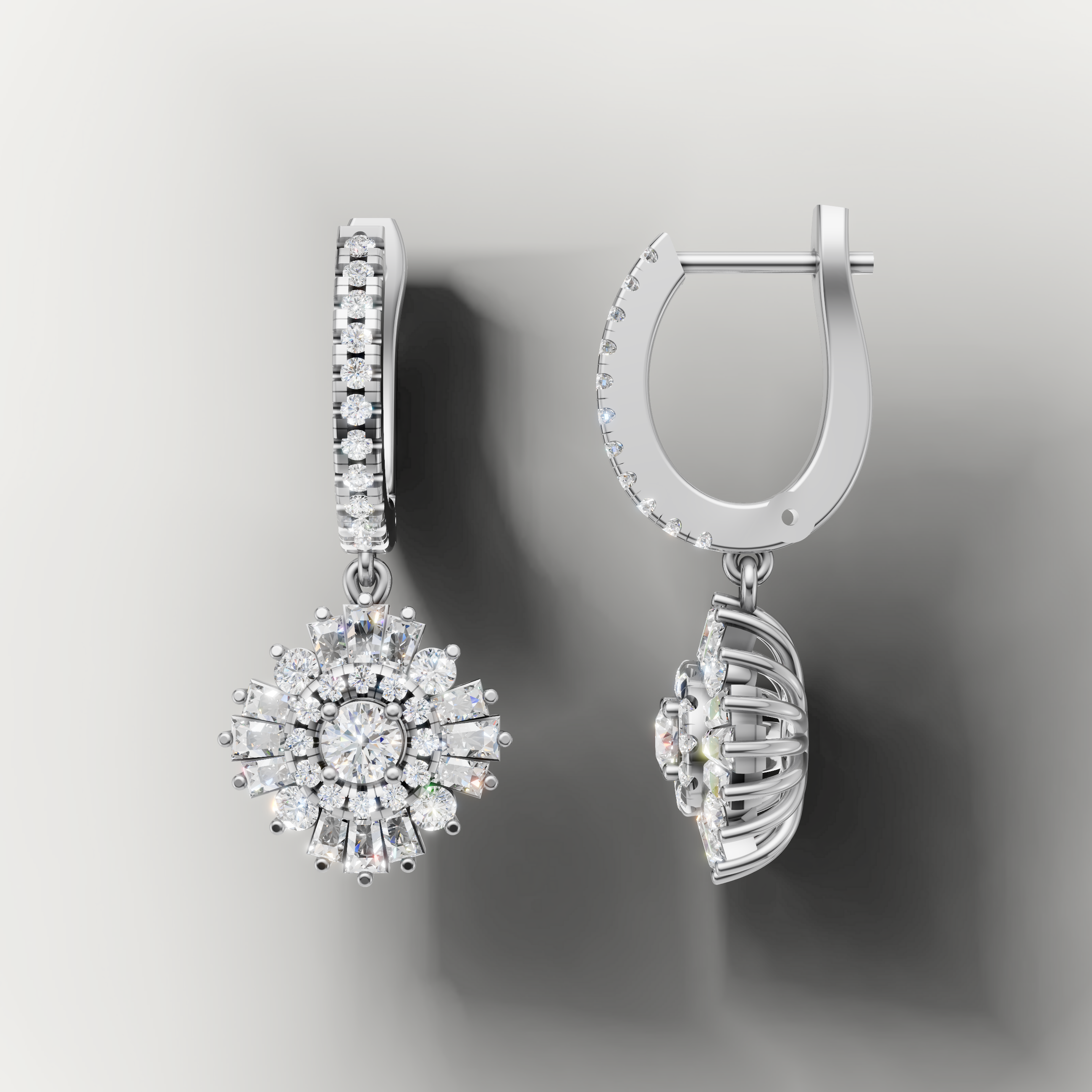 Elegant white gold sparkling diamond earrings by Raul Diamonds