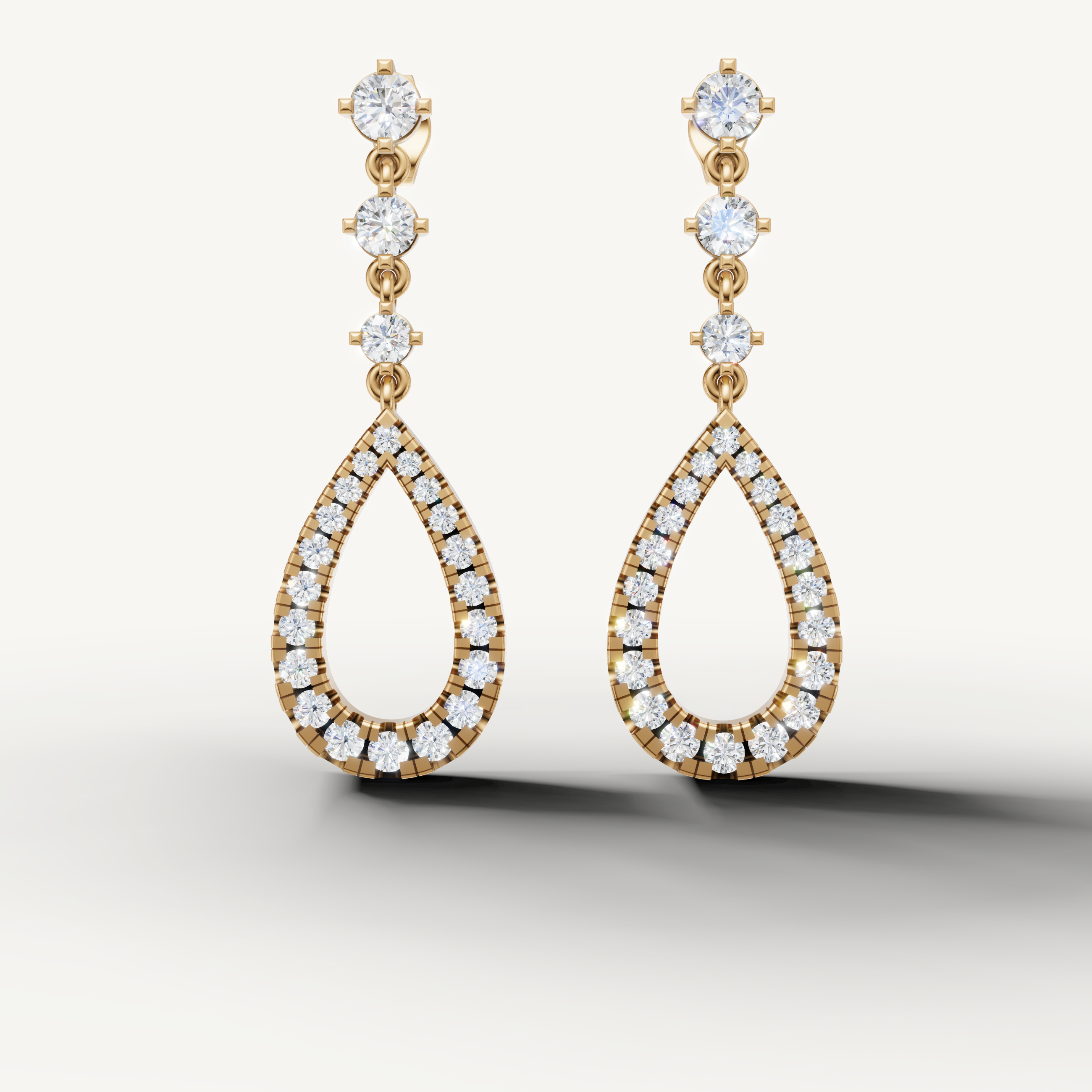 Raul Diamonds yellow gold diamond teardrop earrings for women