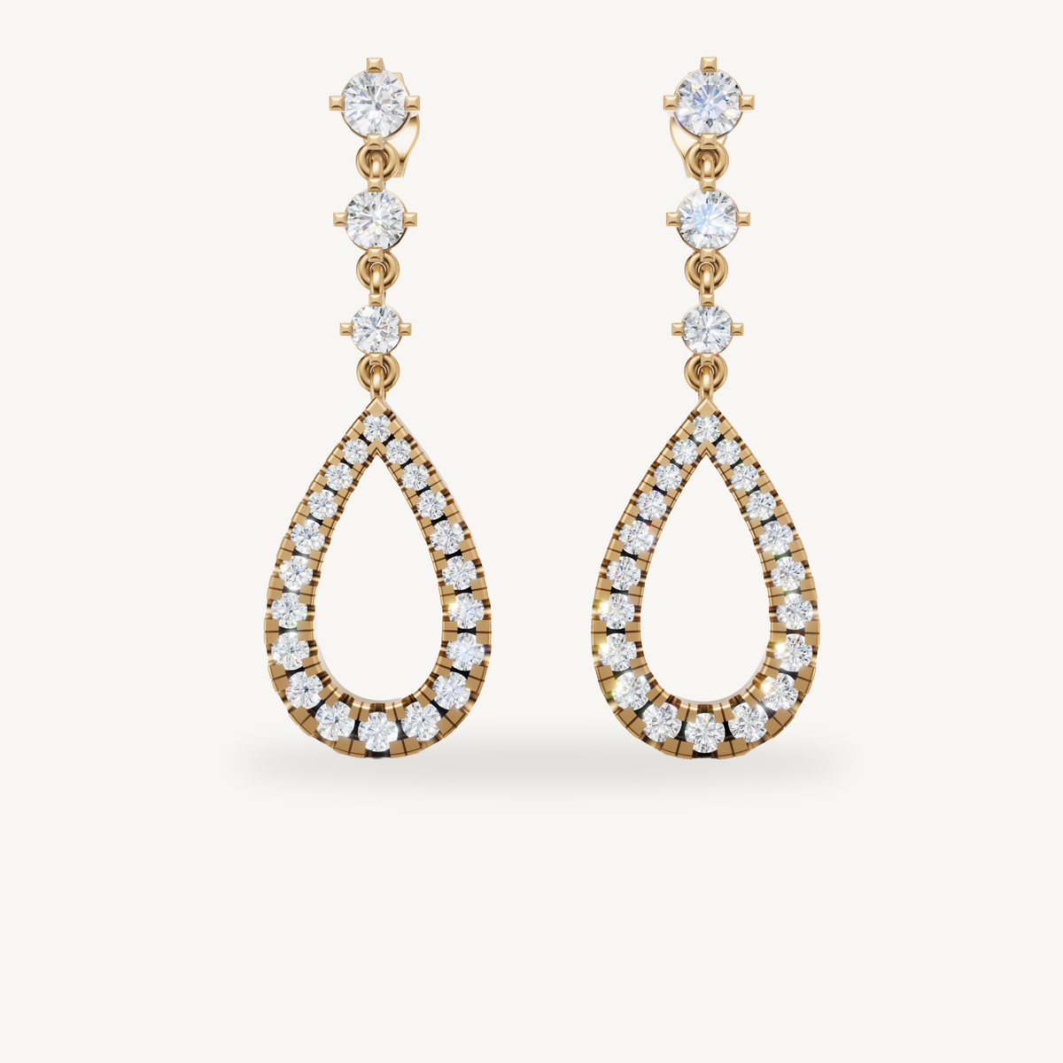 Raul Diamonds yellow gold diamond teardrop earrings for women