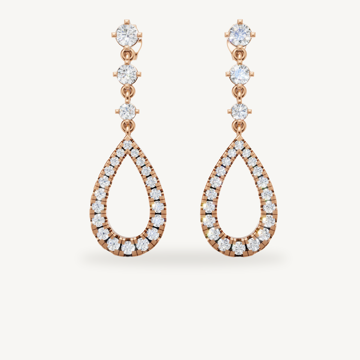 Raul Diamonds rose gold diamond teardrop earrings for women