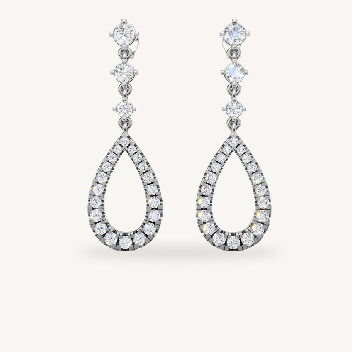 Raul Diamonds white gold diamond teardrop earrings for women